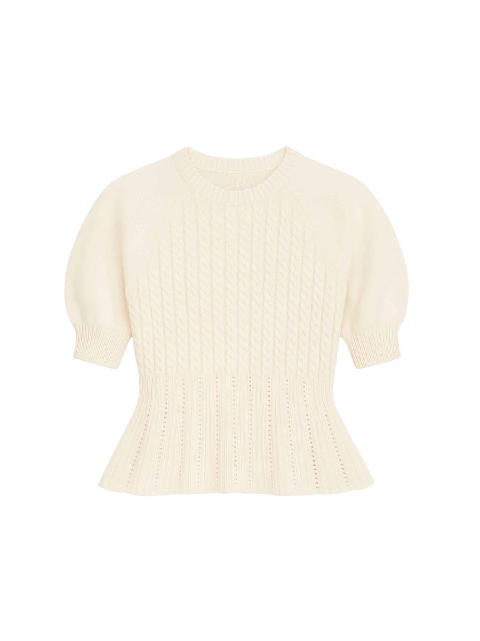  Ella Knit Sweater in Ivory by Rebecca Taylor