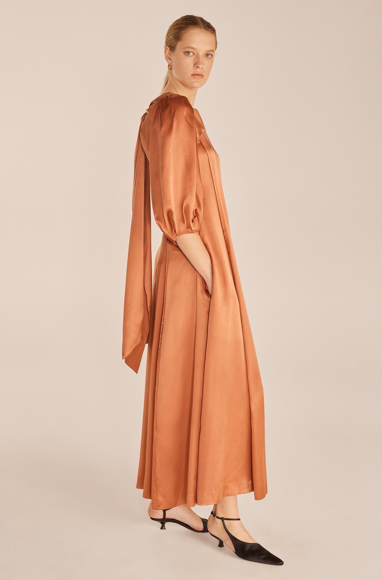  Open Back Dress in Auburn by Rebecca Taylor