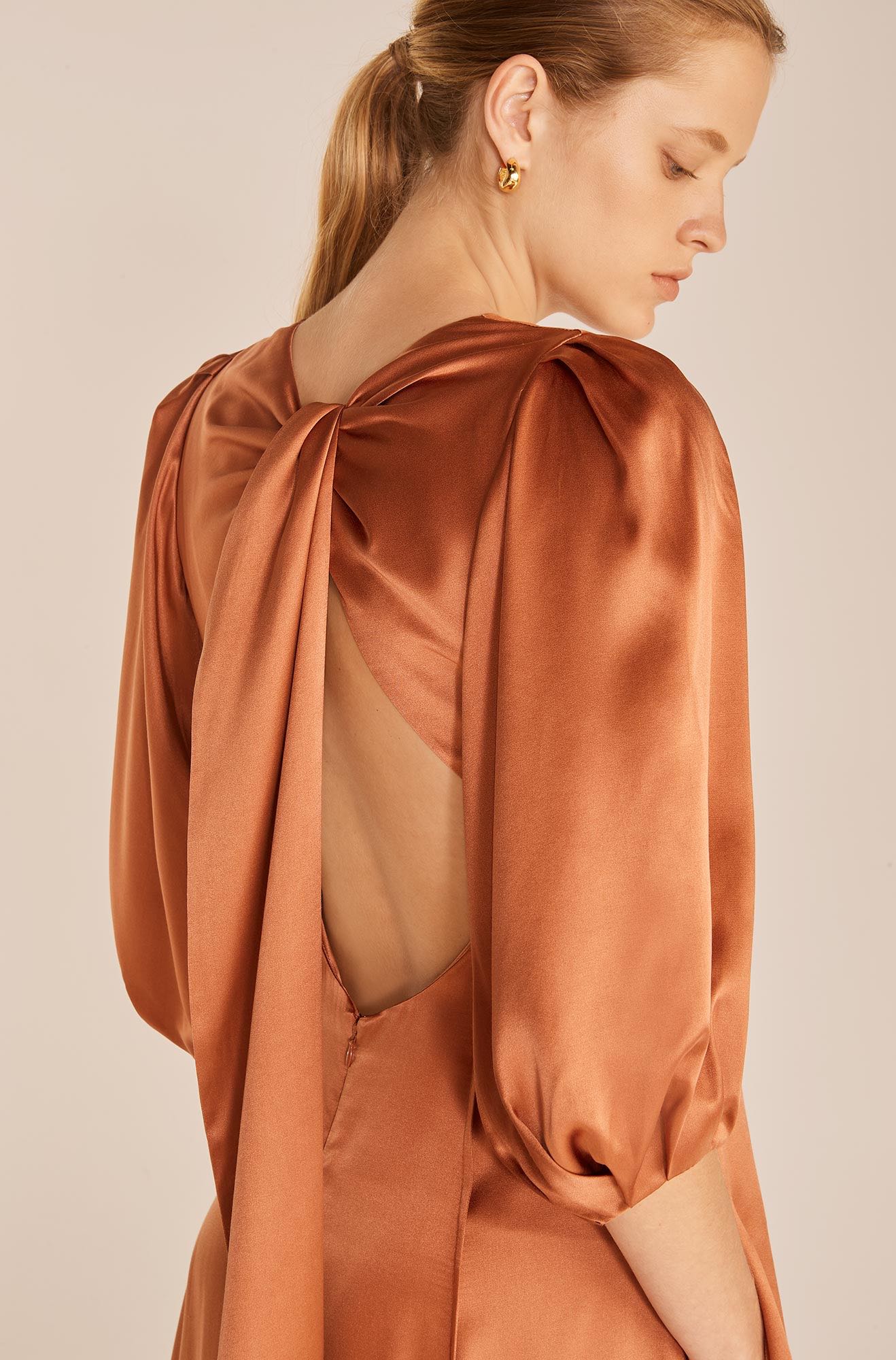  Open Back Dress in Auburn by Rebecca Taylor