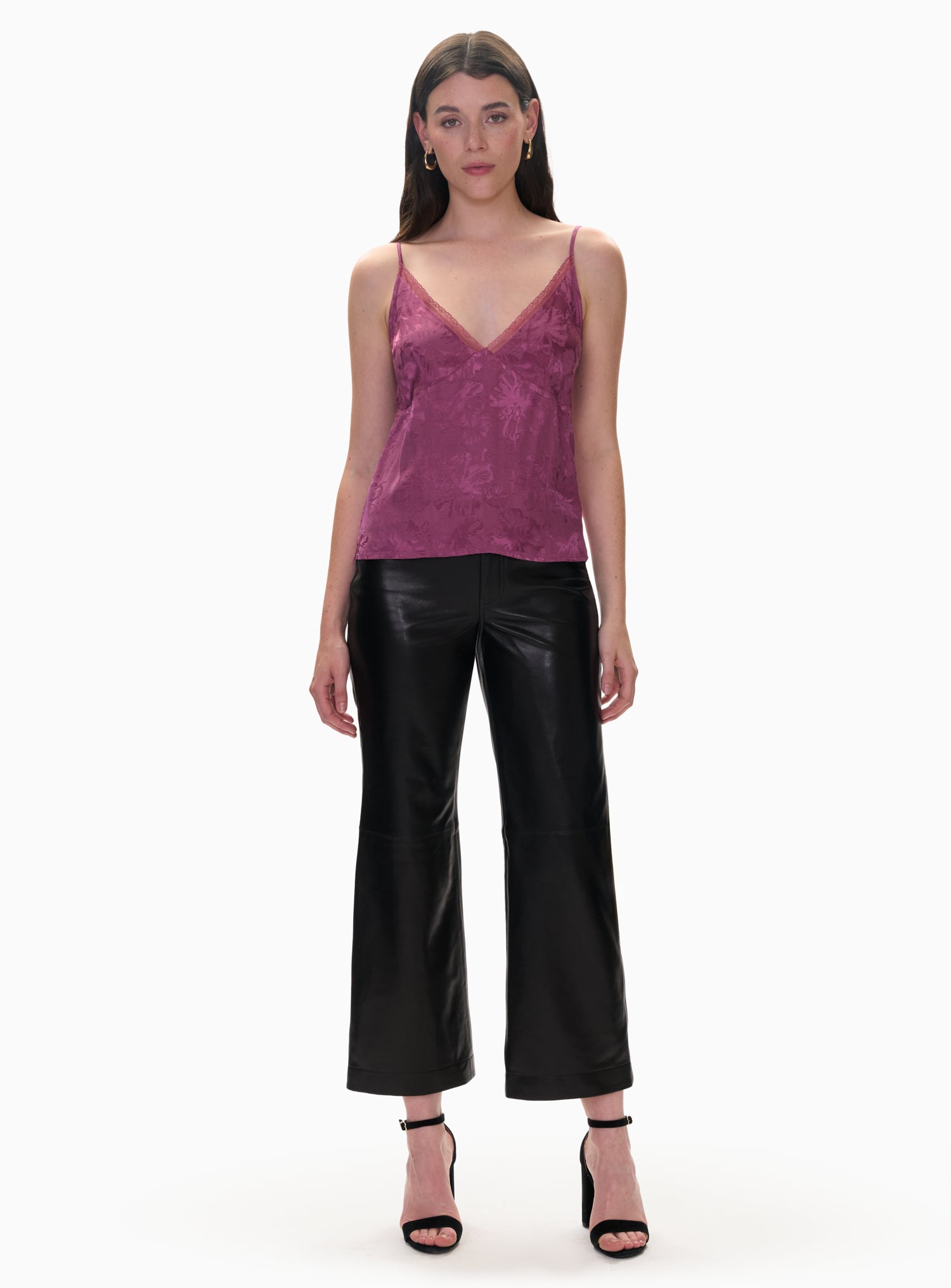  Amber Jacquard Cami in Plum by Rebecca Taylor