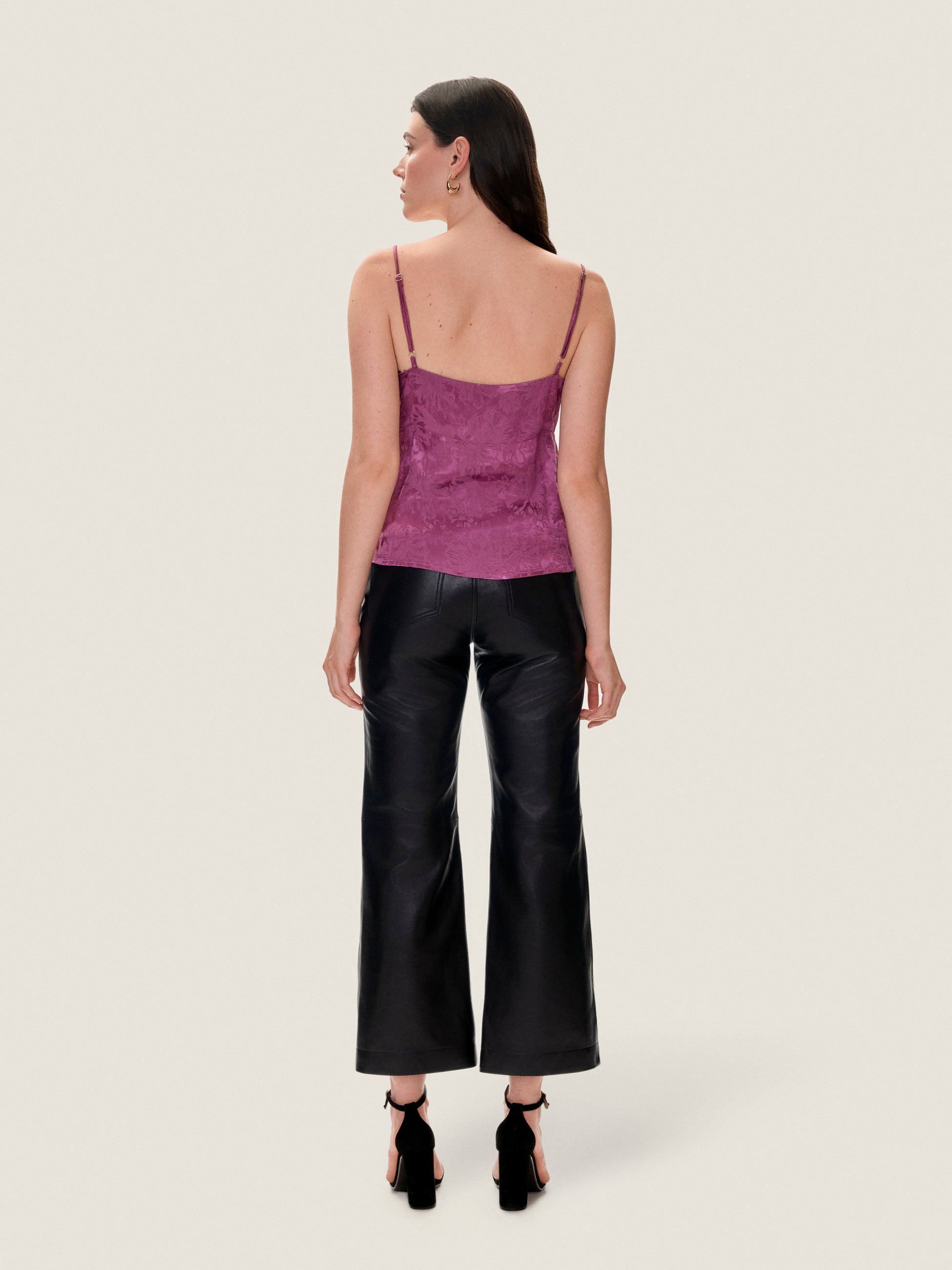  Amber Jacquard Cami in Plum by Rebecca Taylor