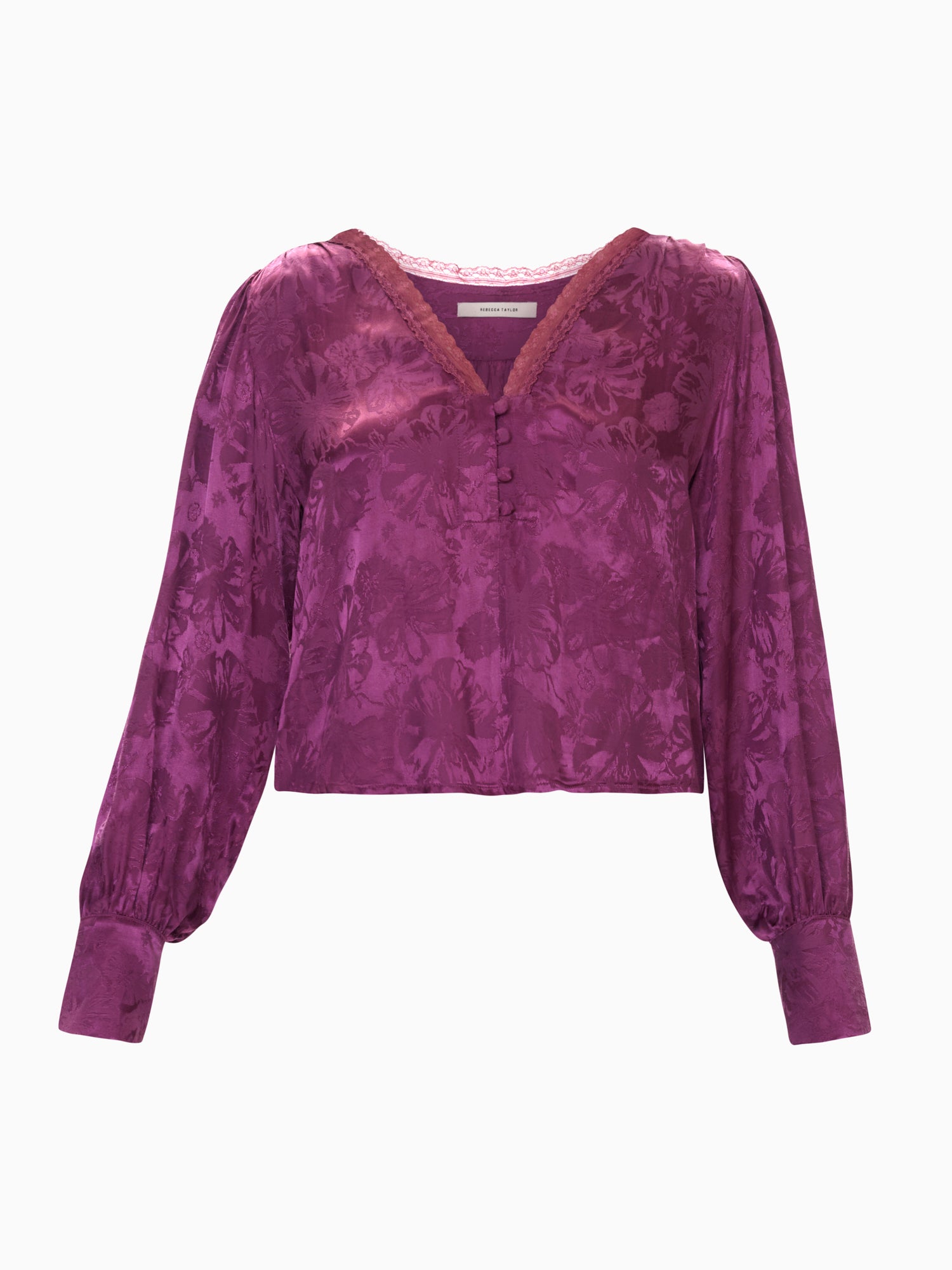 Audrey Jacquard Blouse in Plum by Rebecca Taylor