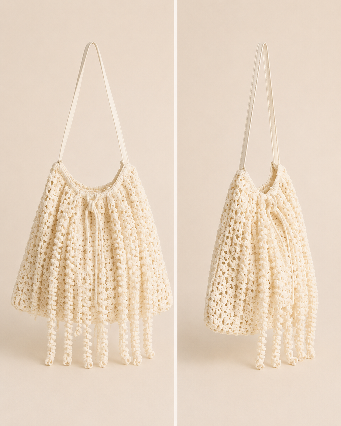 Floral Crochet Bag Milk