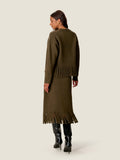 Emelia Fringe Sweater in Olive