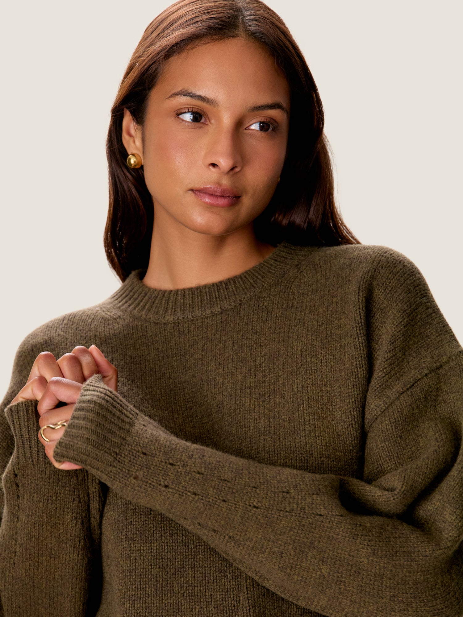  Emelia Fringe Sweater in Olive in Olive by Rebecca Taylor