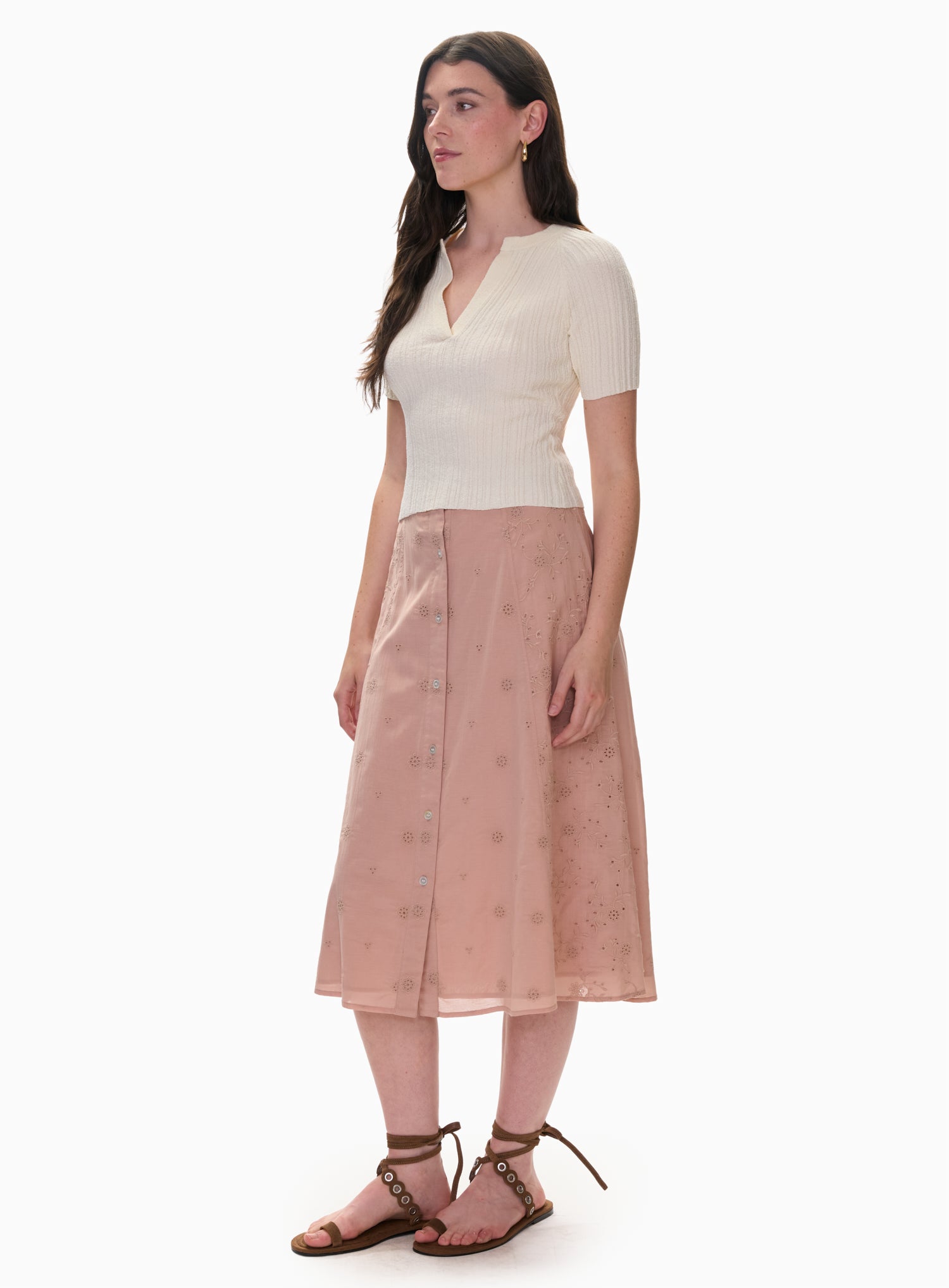  Gabrielle Embroidered Skirt in Desert Rose by Rebecca Taylor