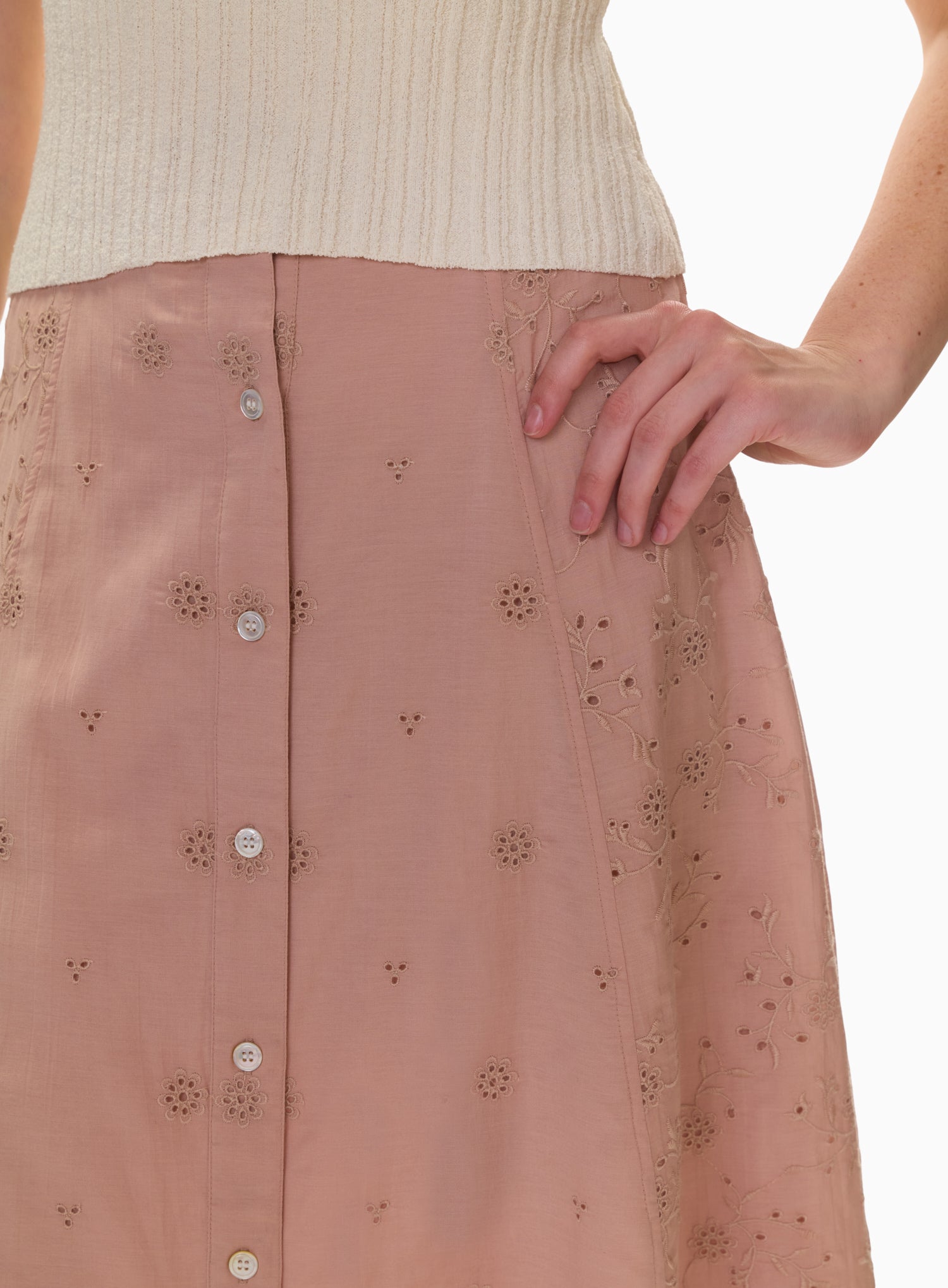  Gabrielle Embroidered Skirt in Desert Rose by Rebecca Taylor