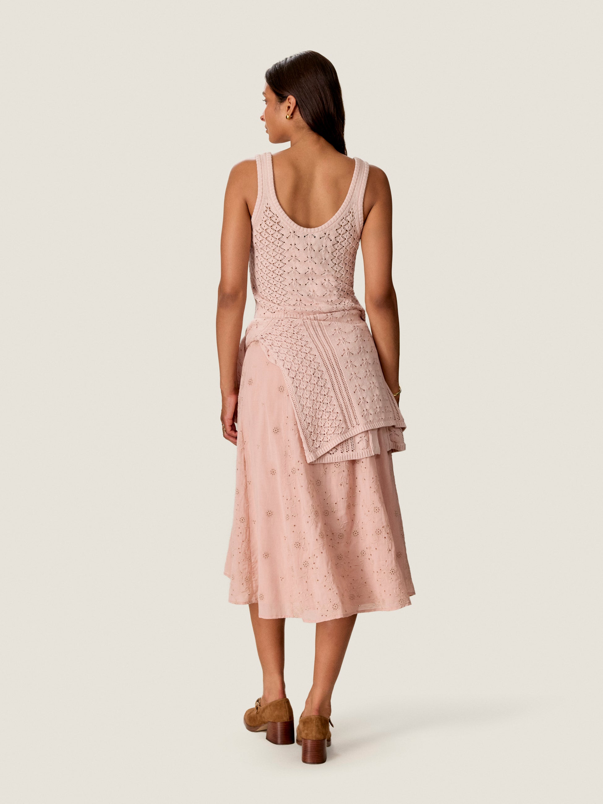  Hannah Pointelle Tank in Desert Rose by Rebecca Taylor