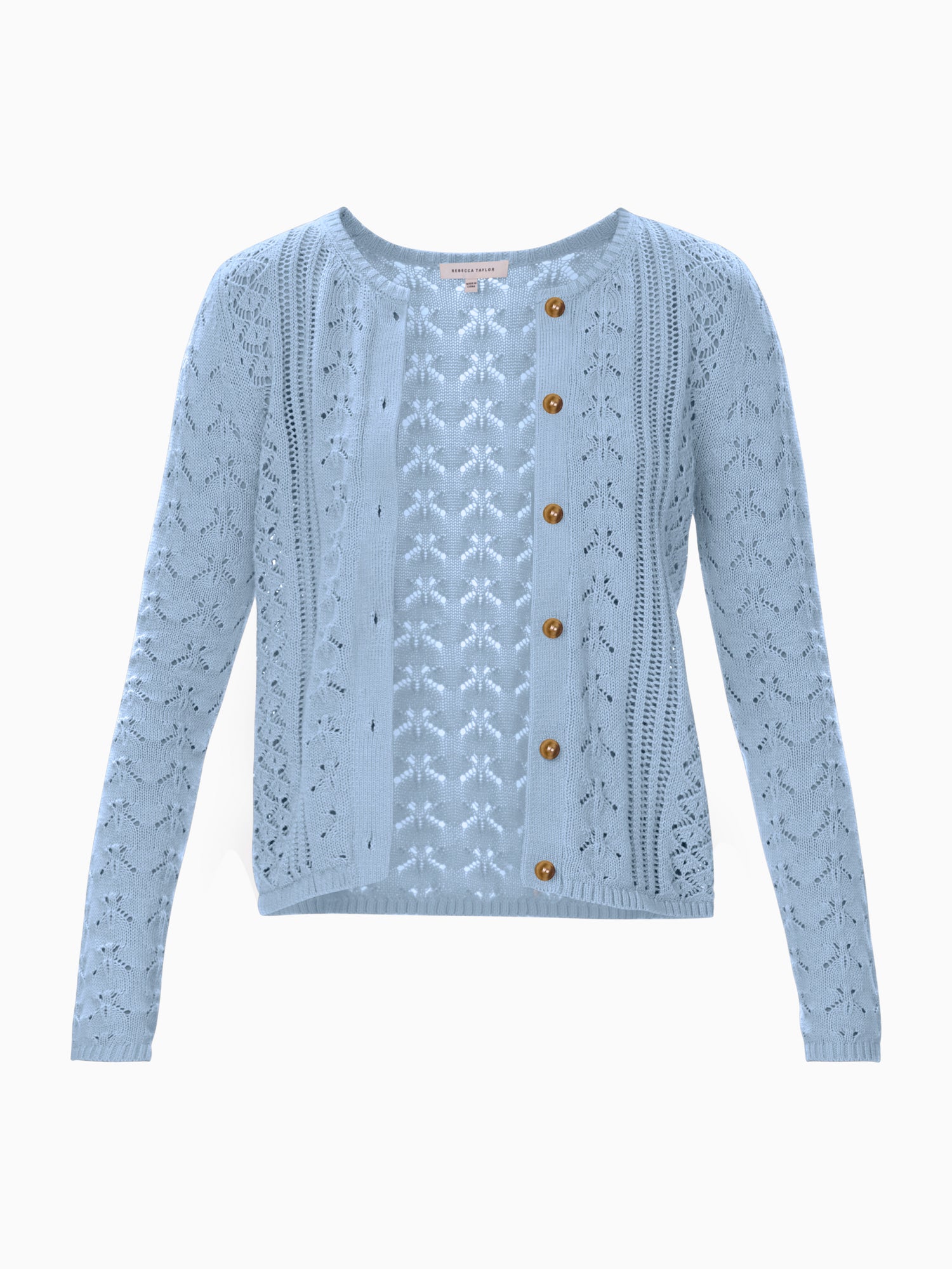  Hannah Pointelle Cardi in Seafoam by Rebecca Taylor