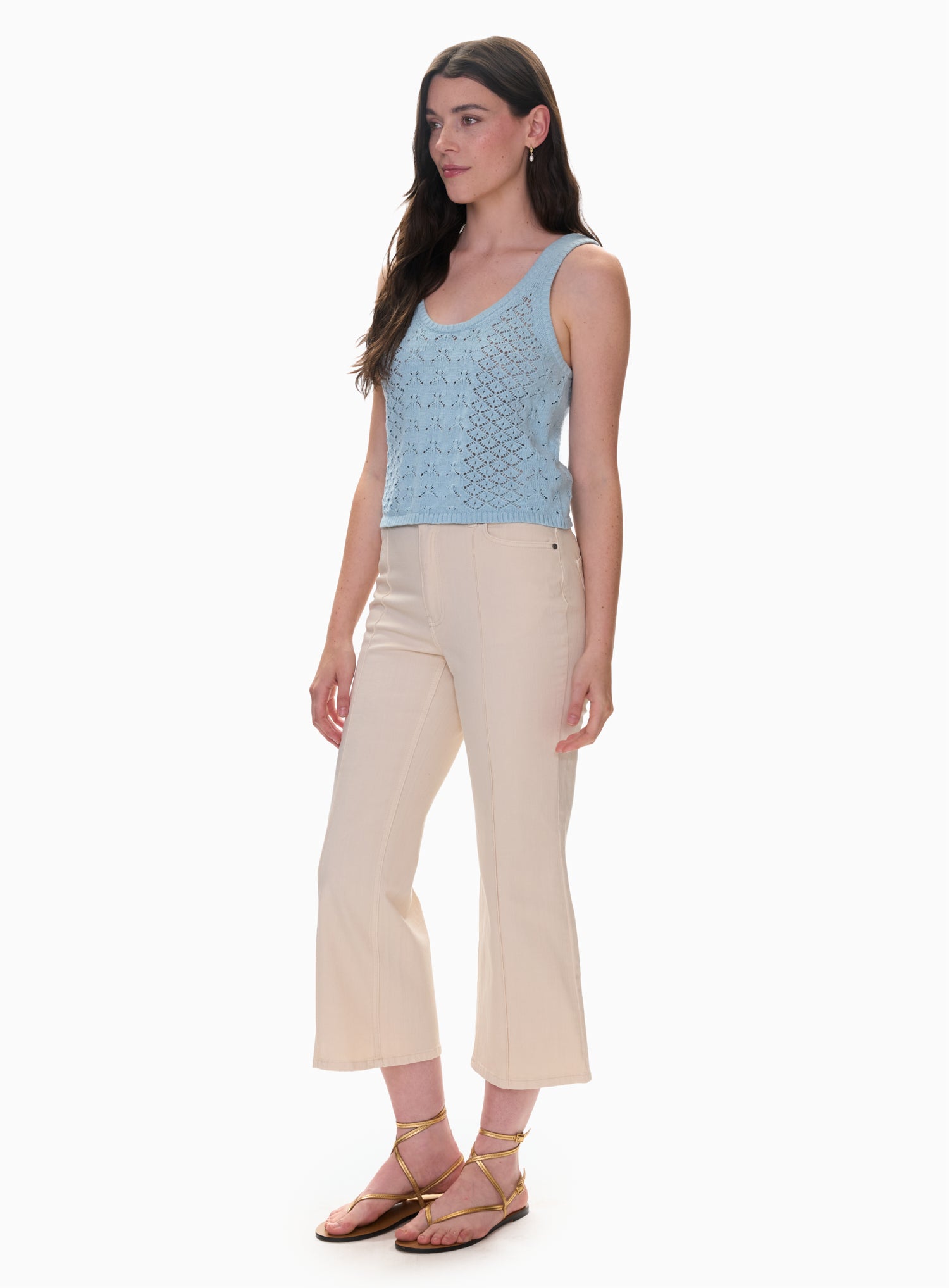  Hannah Pointelle Tank in Seafoam by Rebecca Taylor