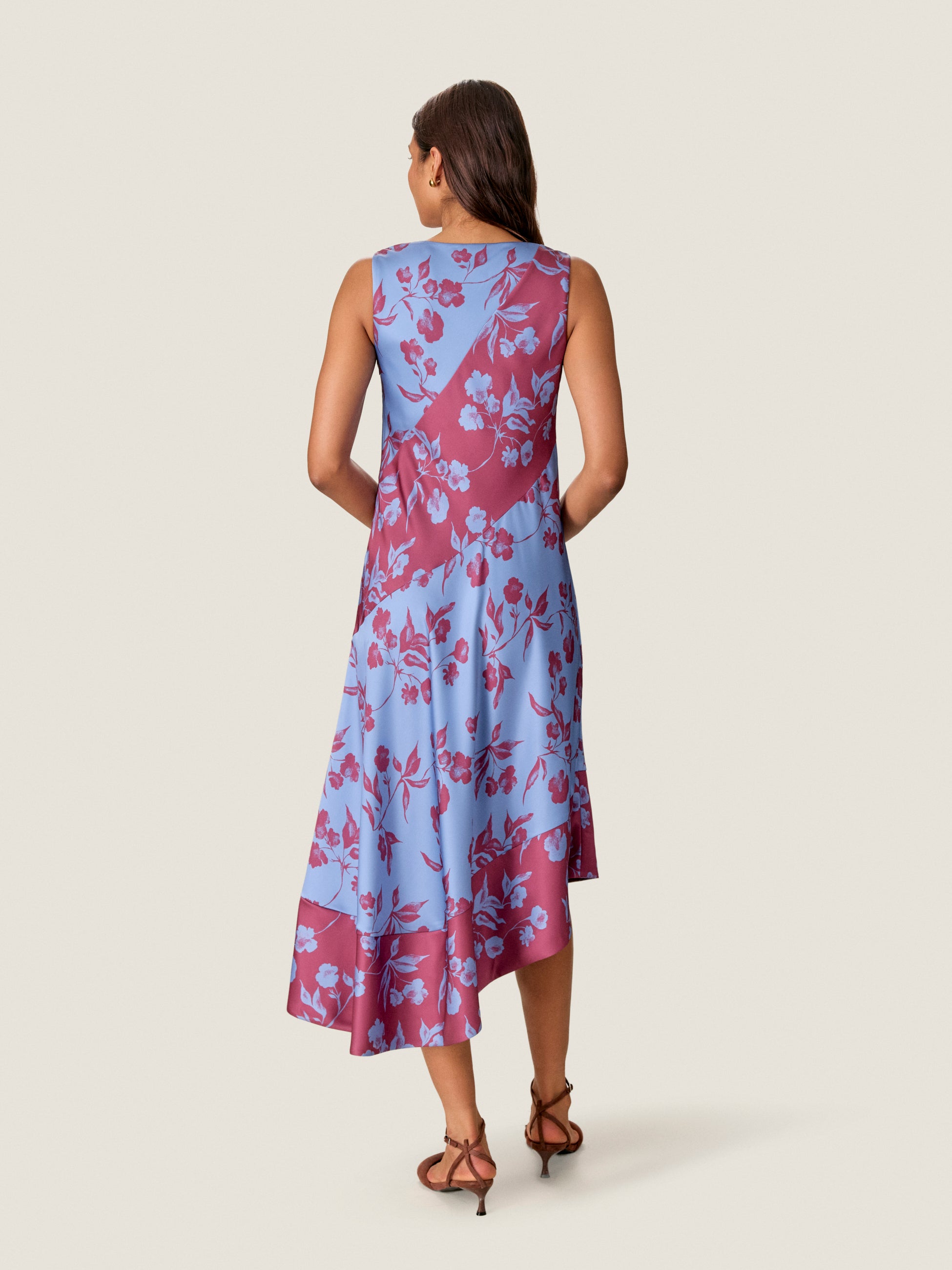  Harper Print Mix Dress in Cornflower/Plum Multi by Rebecca Taylor
