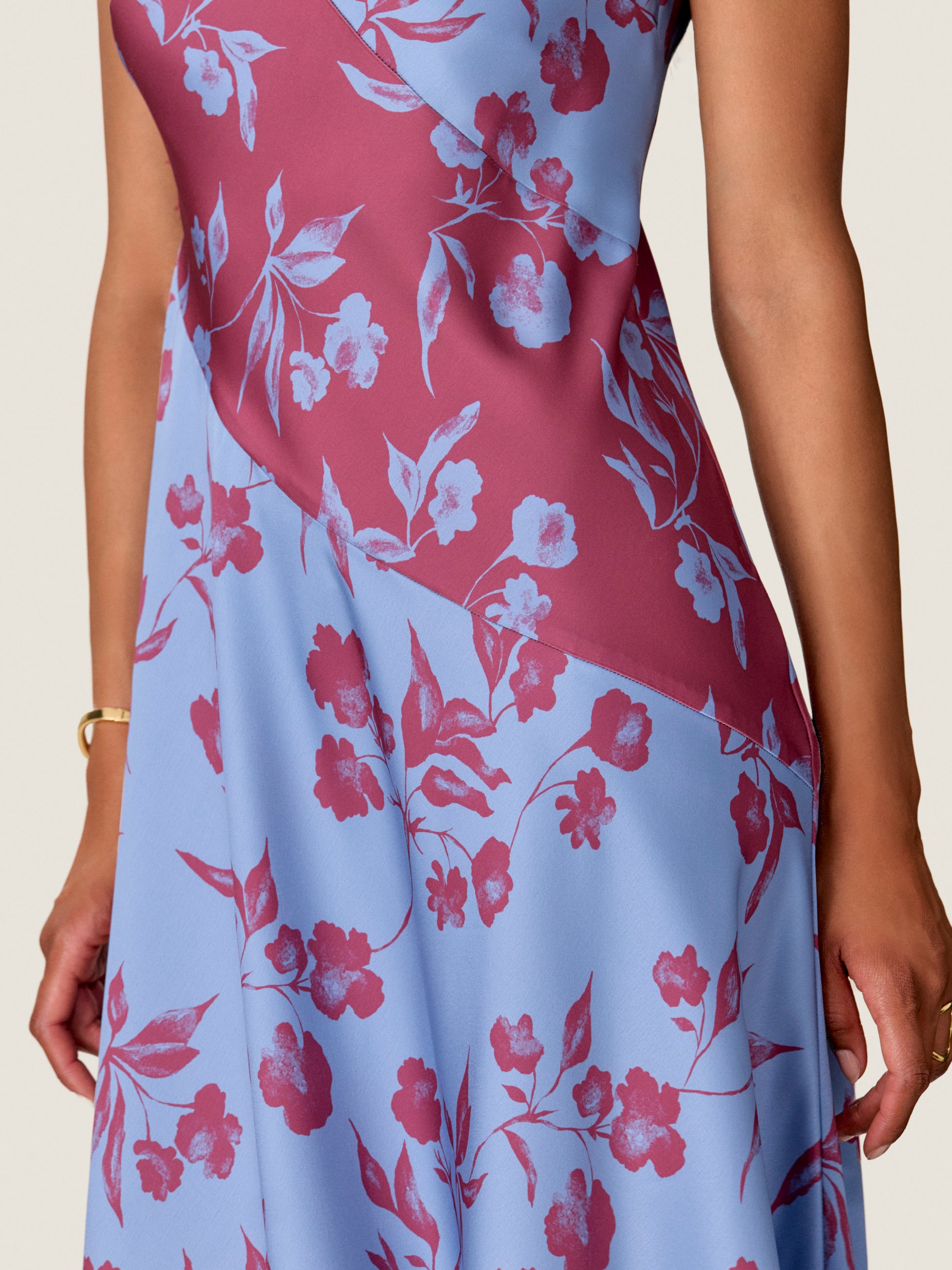  Harper Print Mix Dress in Cornflower/Plum Multi by Rebecca Taylor
