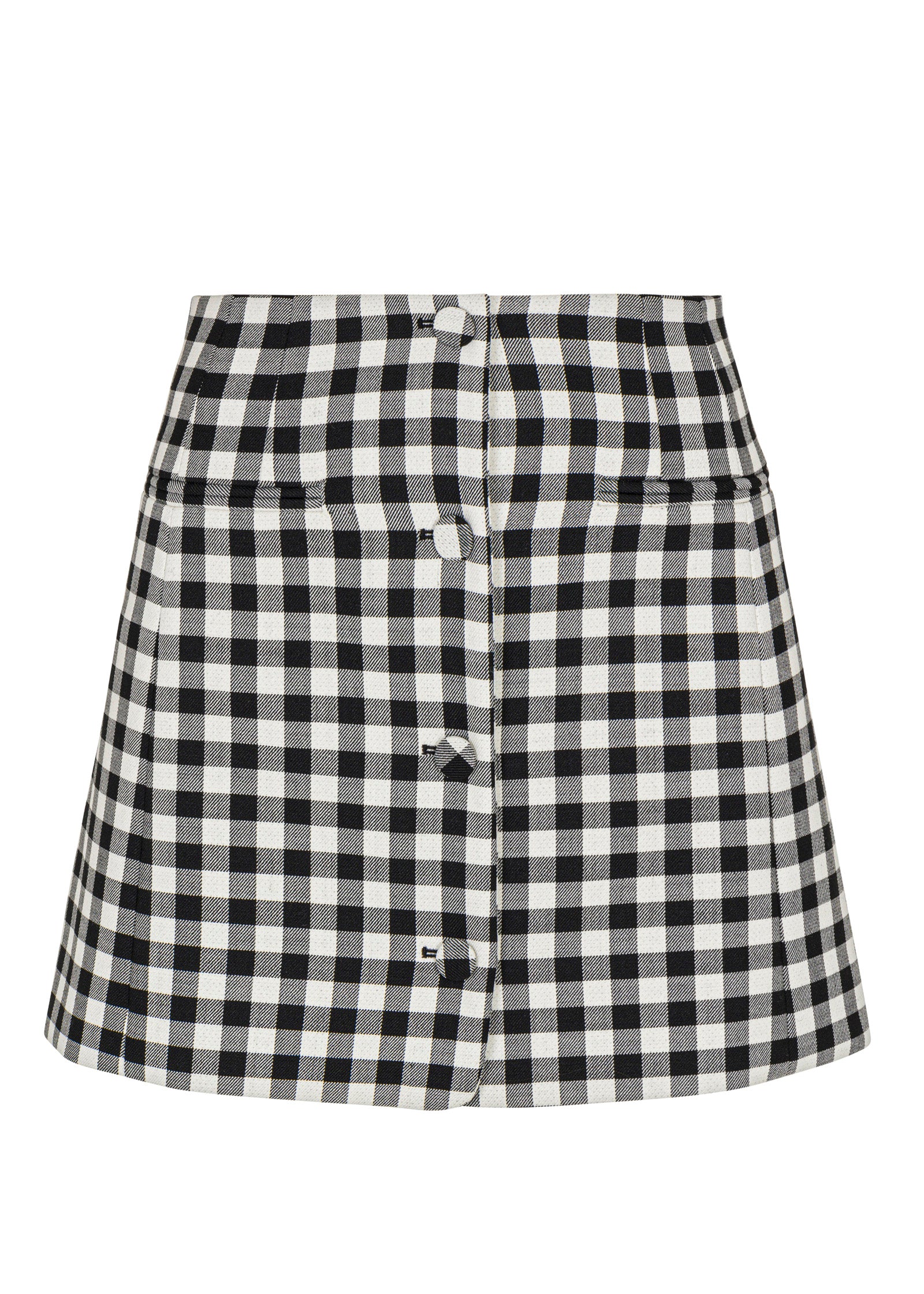 Jupe Pinco Pallino Designer - Taille 14 - Motif Vichy Noir Blanc Métallisé - Occasion Très Bon État