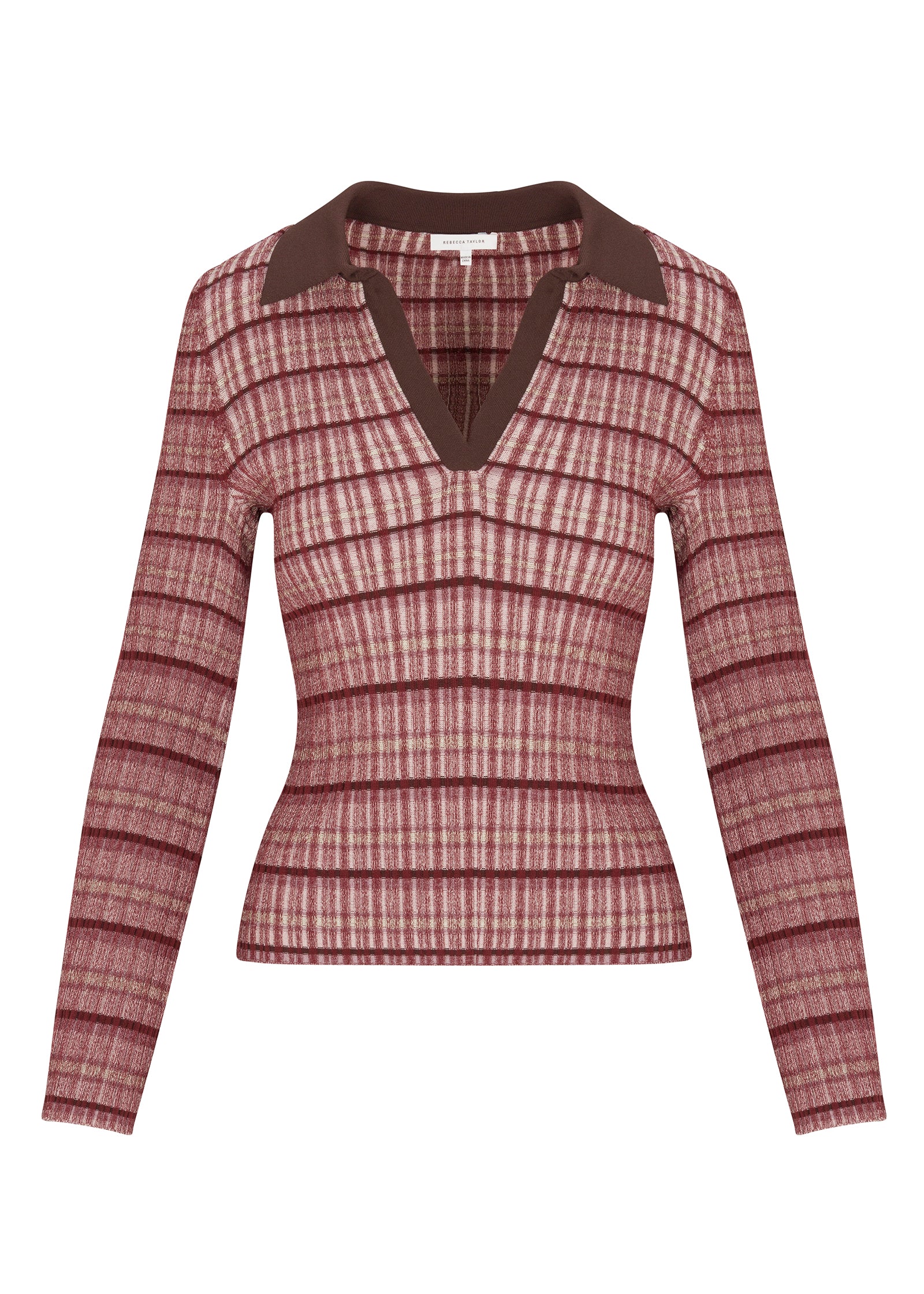  Laine Knit Sweater in Tearose Multi by Rebecca Taylor