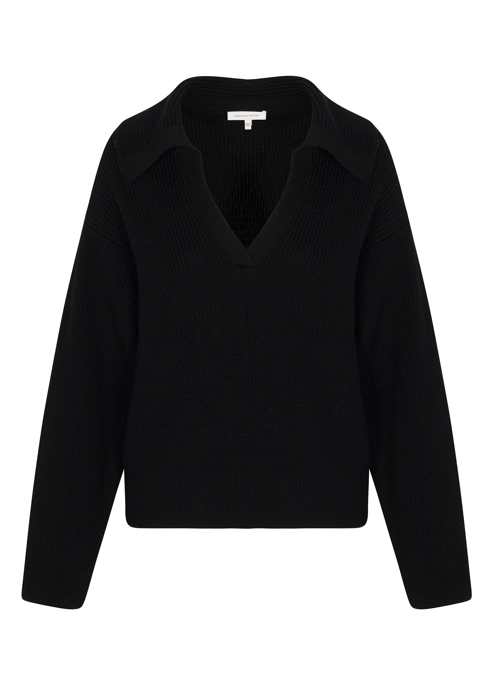  Giselle Knit Sweater in Black by Rebecca Taylor