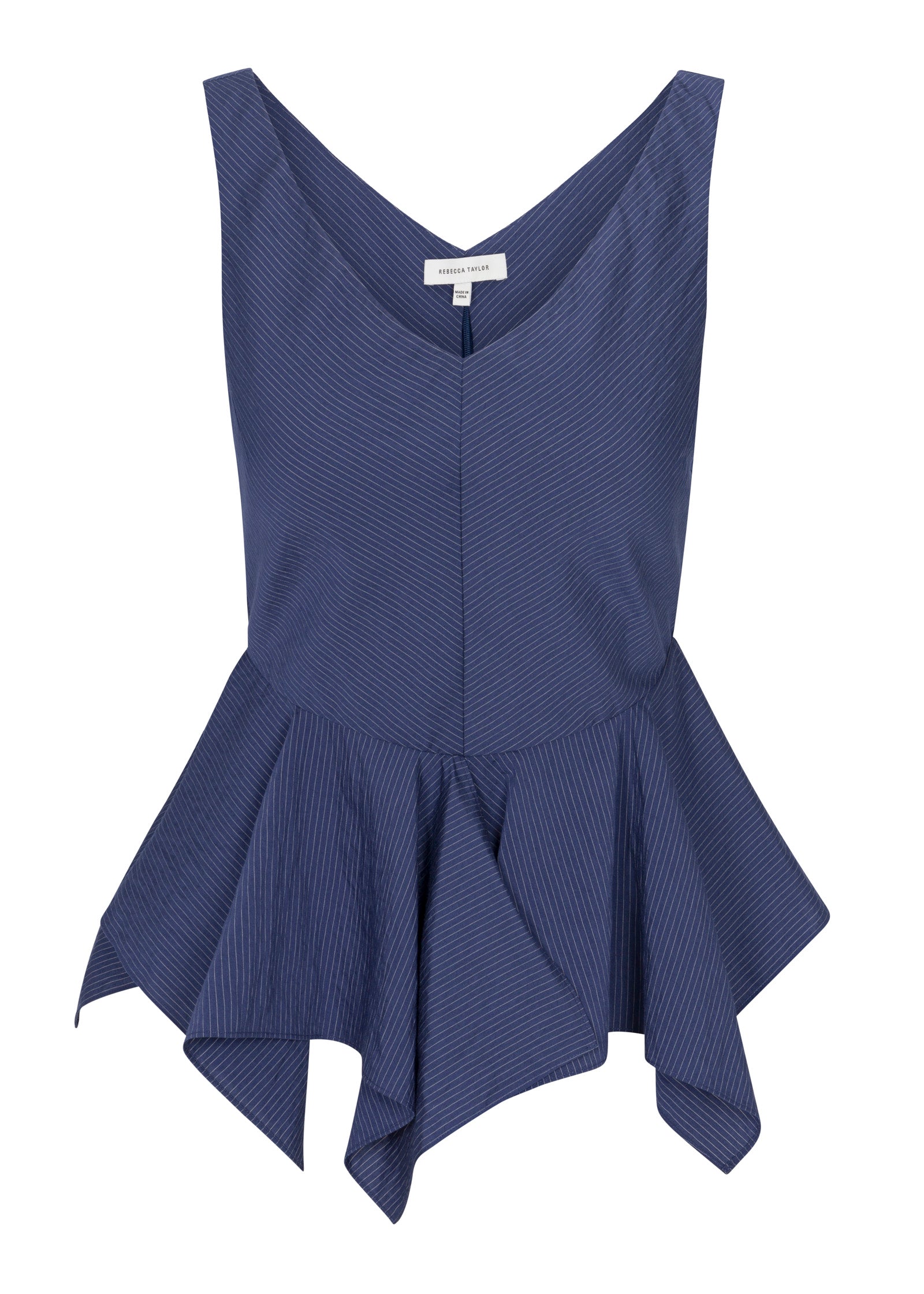  Allegra Stripe Top in Navy by Rebecca Taylor