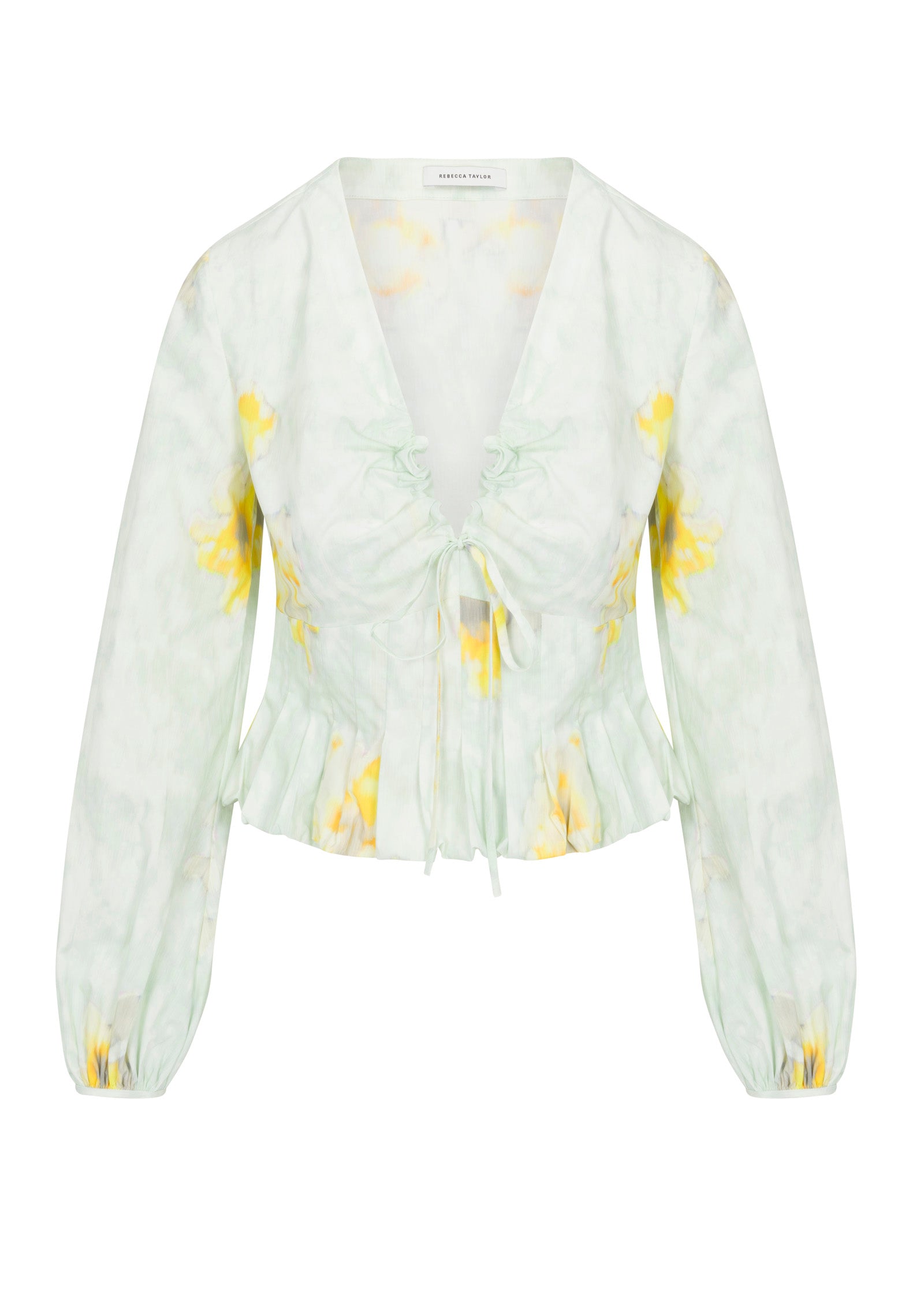  Yara Poplin Blouse in Sage Combo by Rebecca Taylor