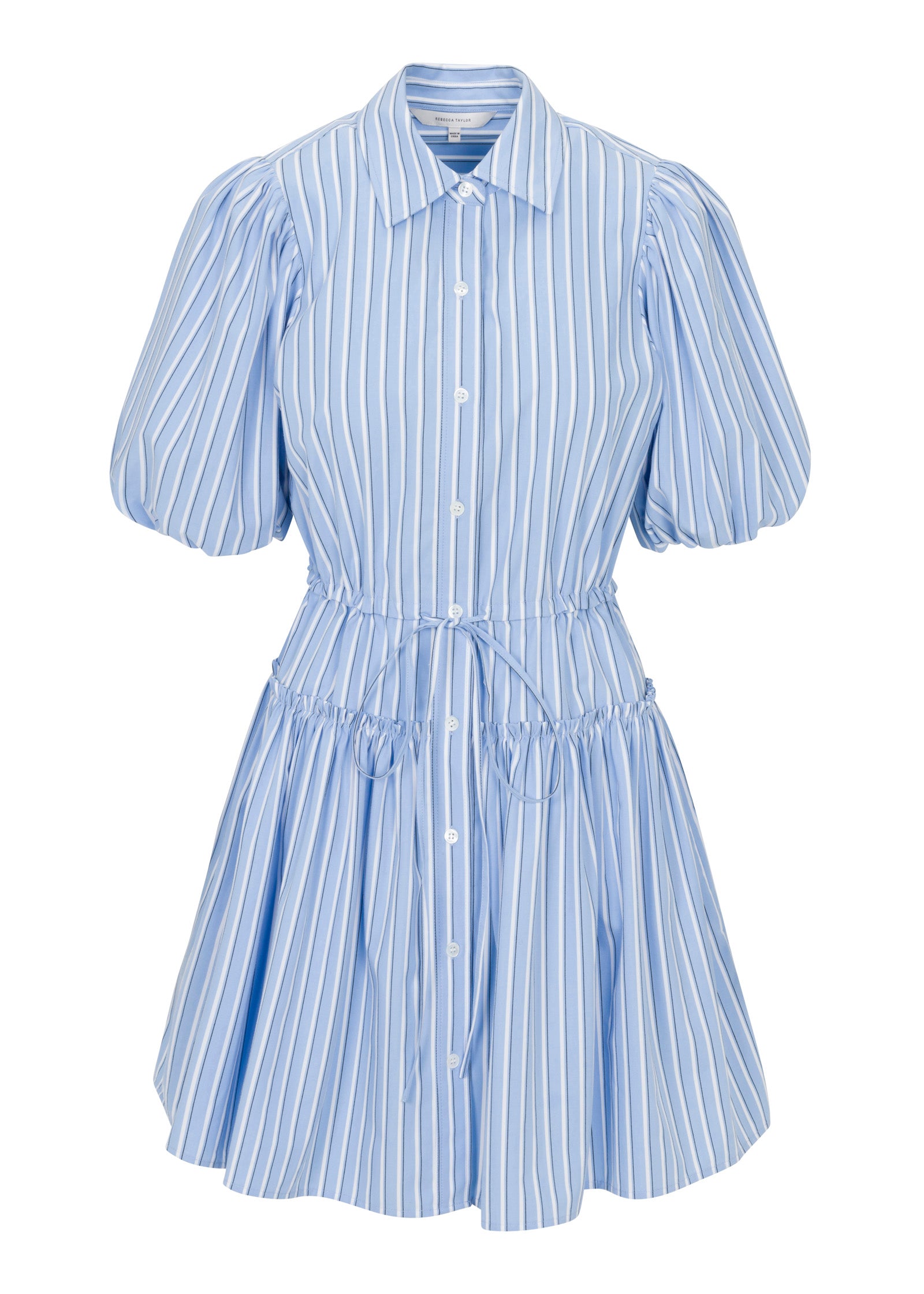  Priya Poplin Shirt Dress in Blue Stripe by Rebecca Taylor