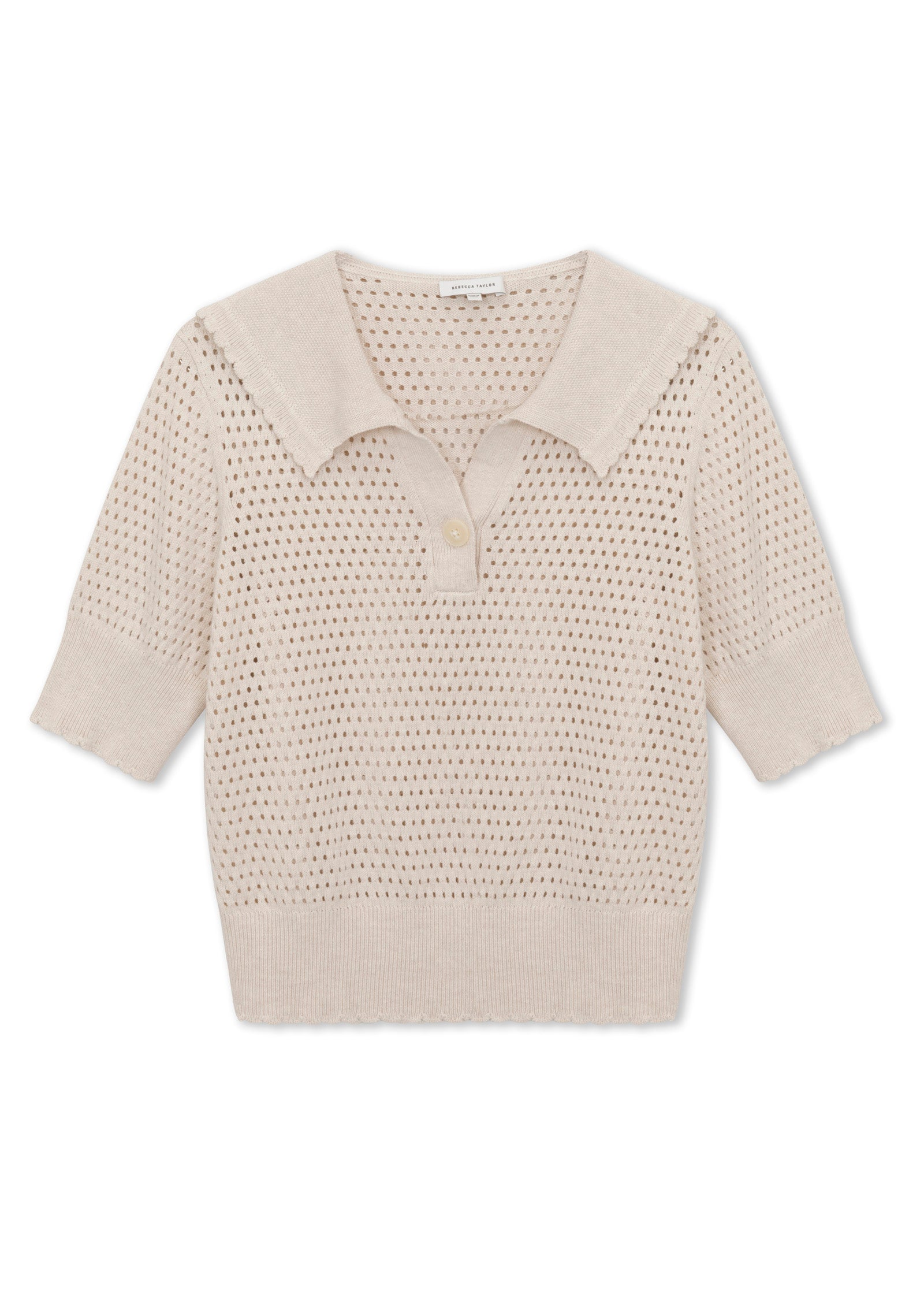  Fern Knit Sweater in Beige by Rebecca Taylor
