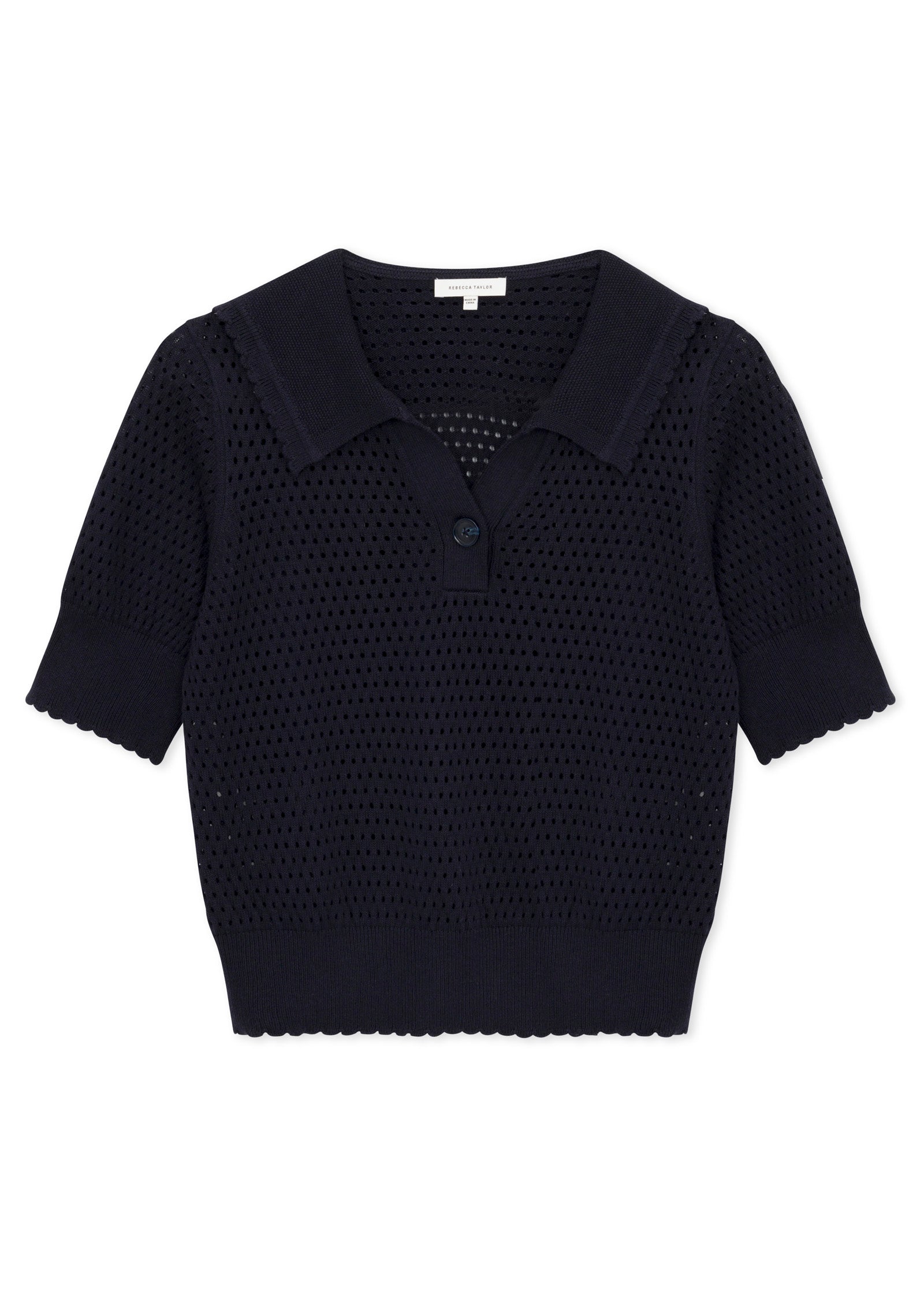  Fern Knit Sweater in Navy by Rebecca Taylor
