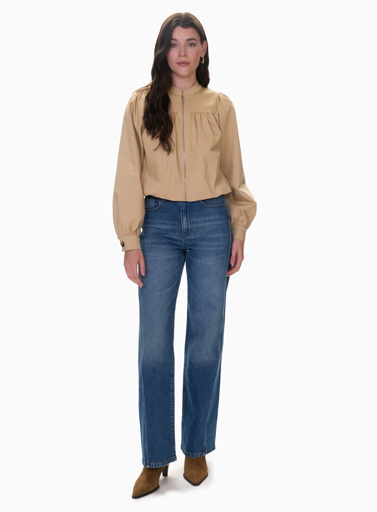  Isabel Bubble Jacket in Khaki by Rebecca Taylor