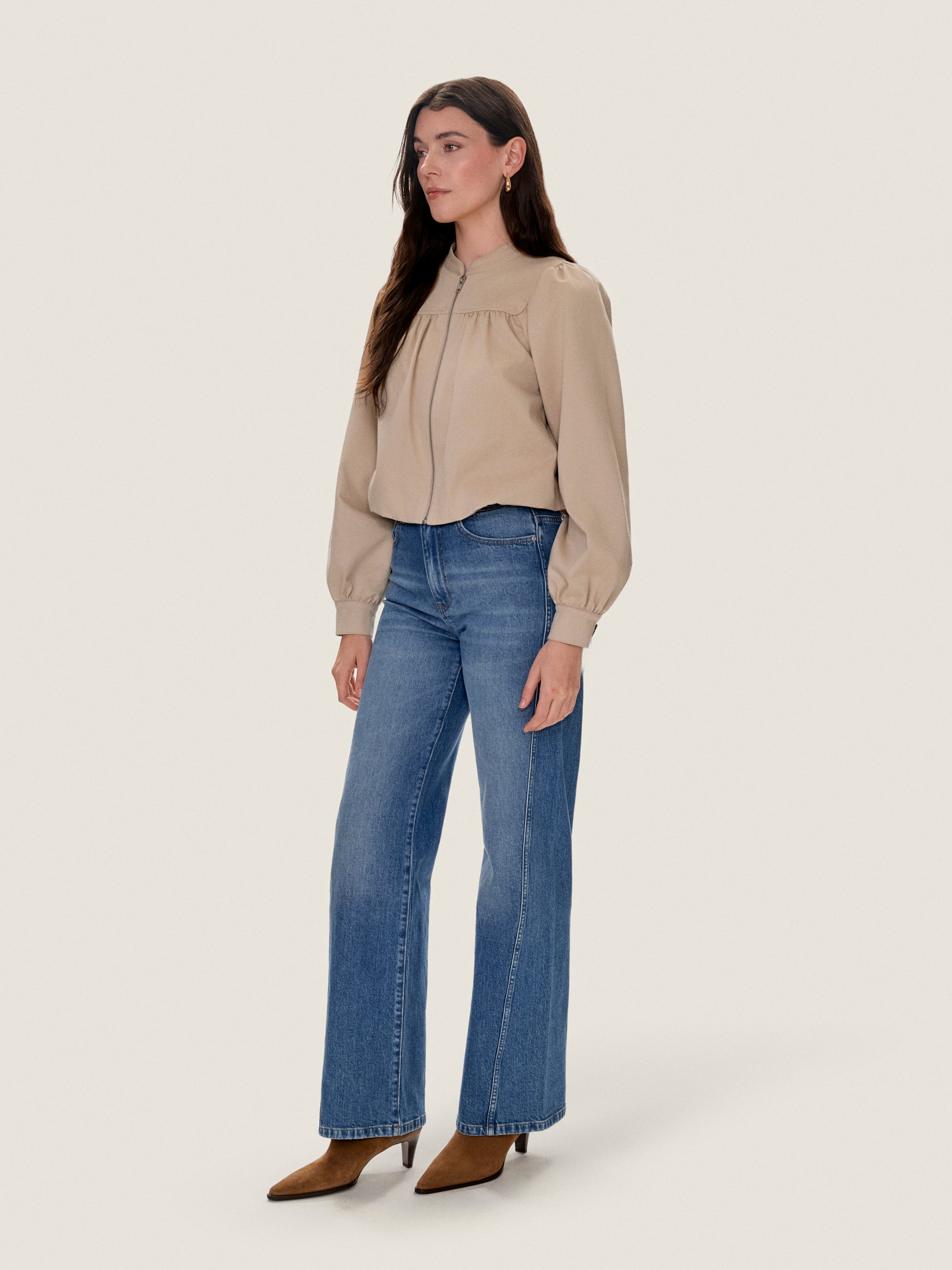  Isabel Bubble Jacket in Khaki by Rebecca Taylor