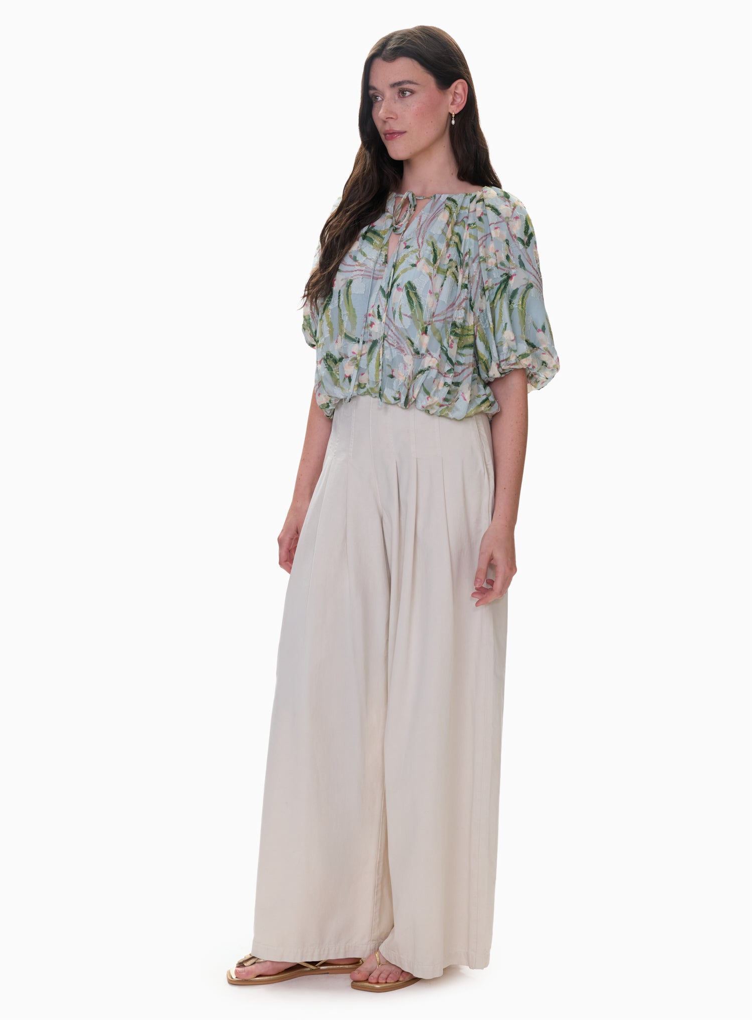  Isla Bubble Crop Top in Seafoam Multi by Rebecca Taylor