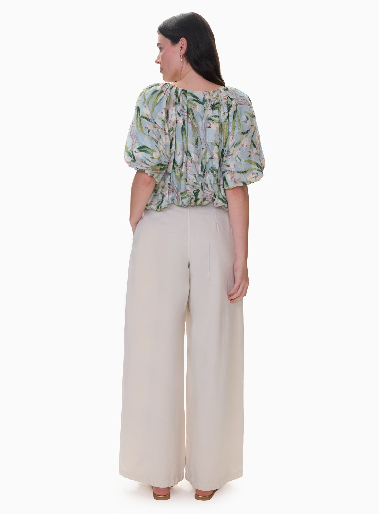  Isla Bubble Crop Top in Seafoam Multi by Rebecca Taylor