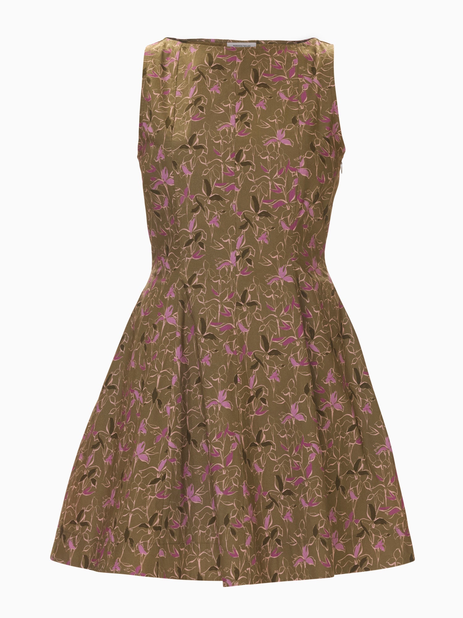  Madelyn Seamed Mini Dress in Olive Multi by Rebecca Taylor
