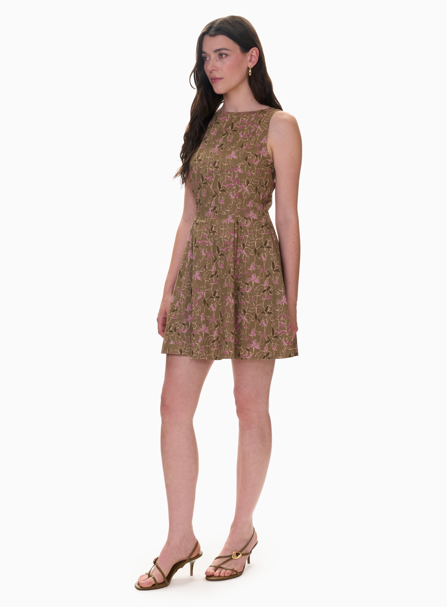  Madelyn Seamed Mini Dress in Olive Multi by Rebecca Taylor