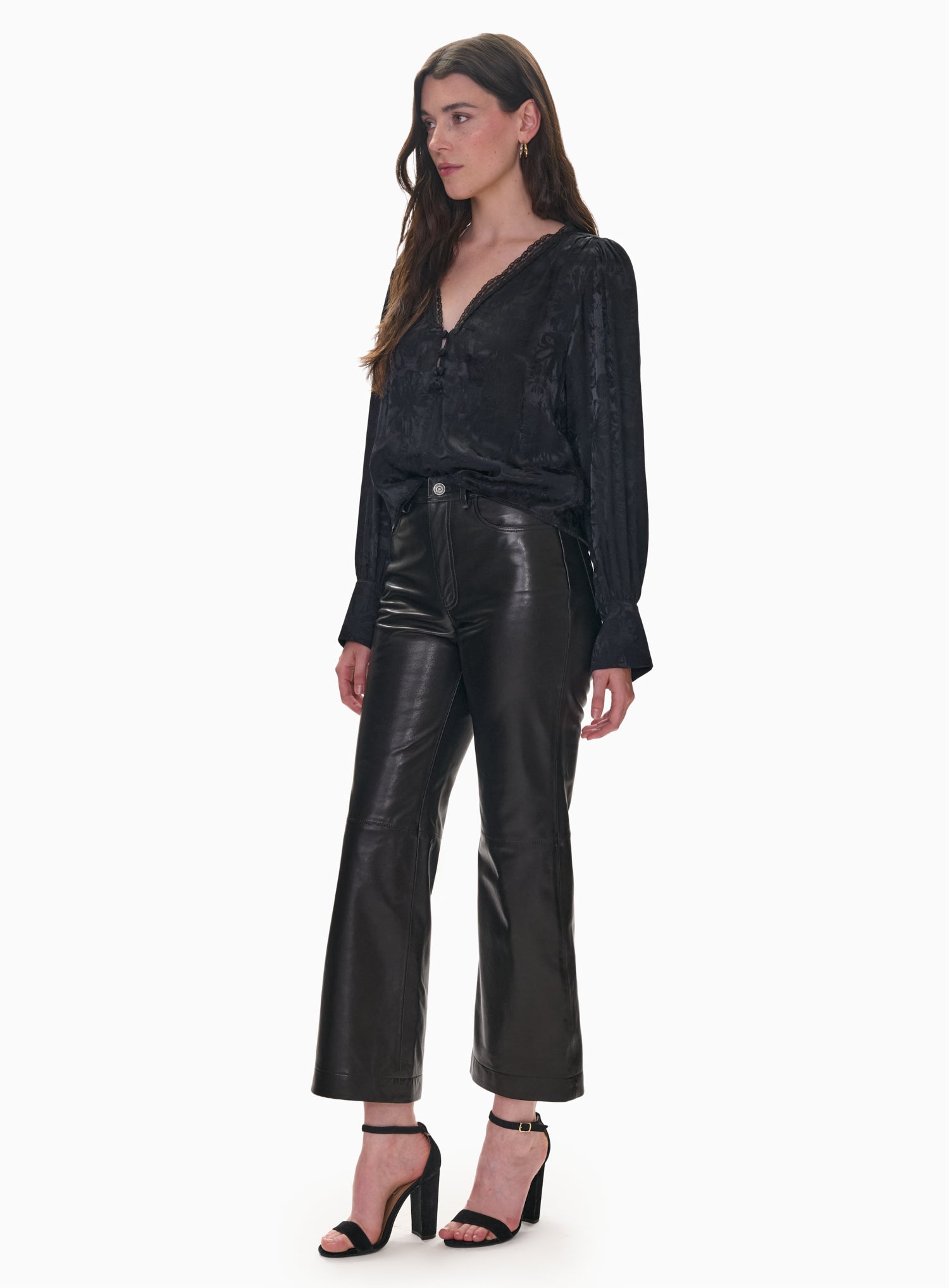  Madison Crop Kick Flare in Noir by Rebecca Taylor