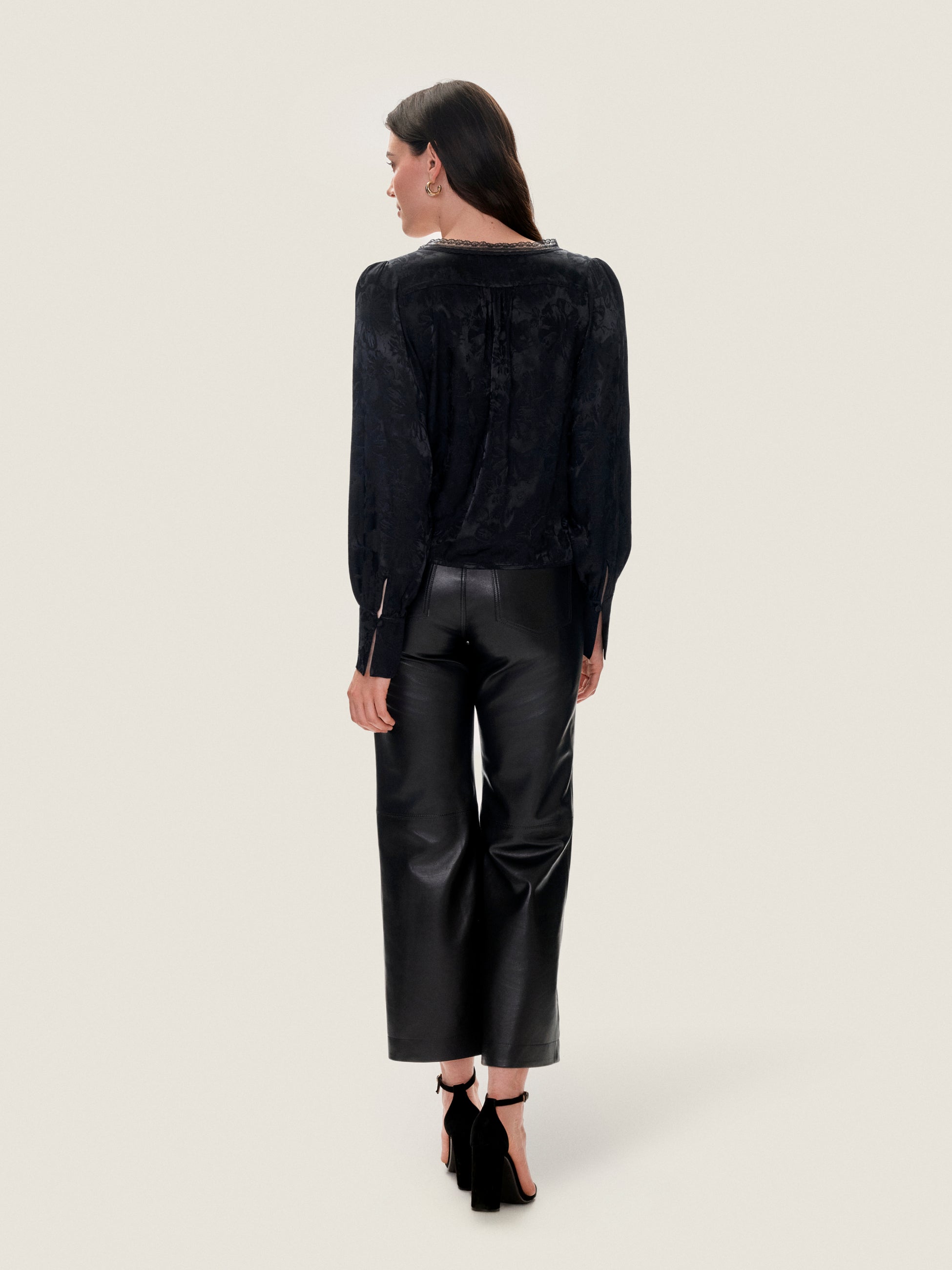  Madison Crop Kick Flare in Noir by Rebecca Taylor