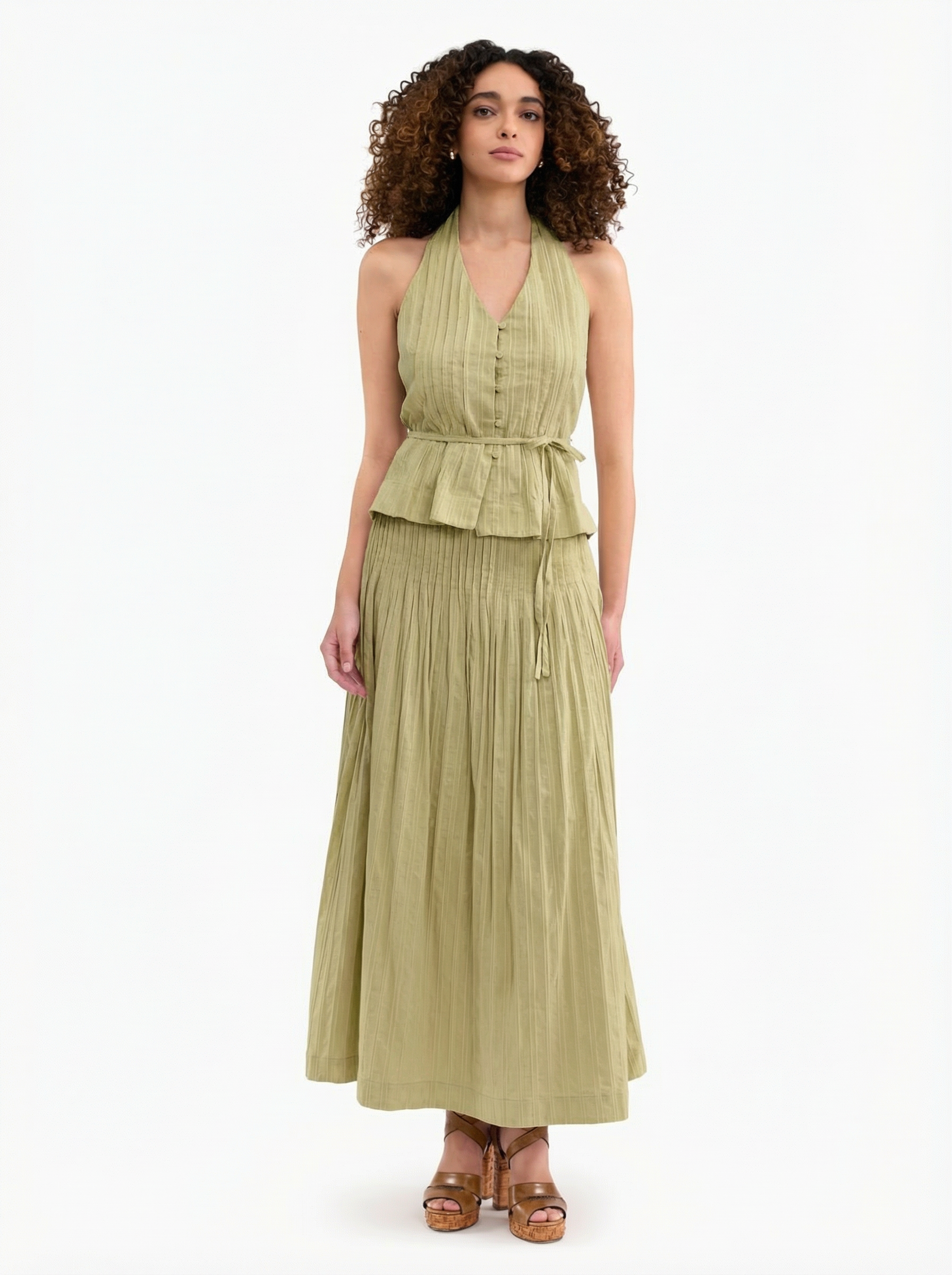  Marianne Halter Top in Pale Sage by Rebecca Taylor