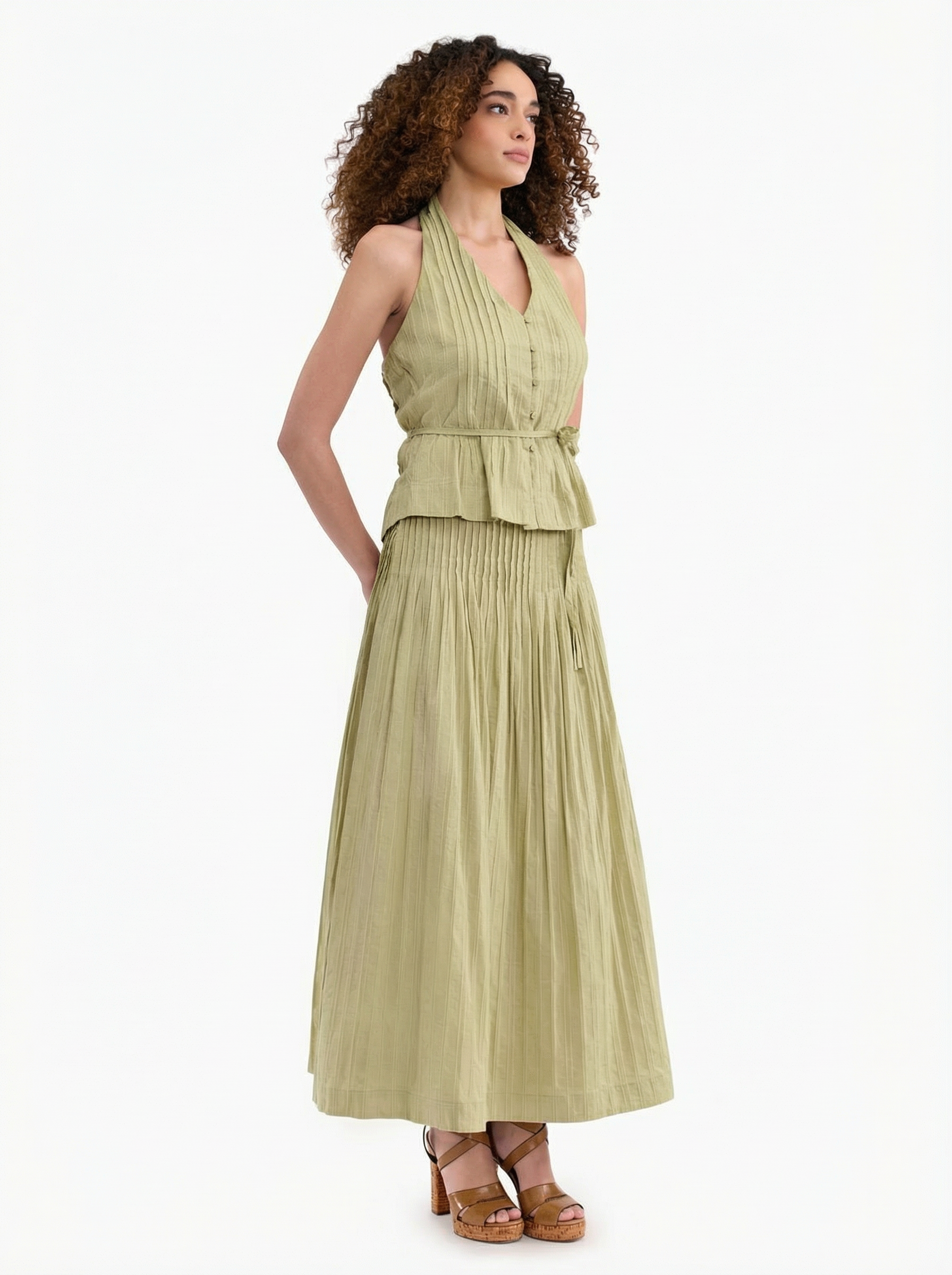  Marianne Halter Top in Pale Sage by Rebecca Taylor