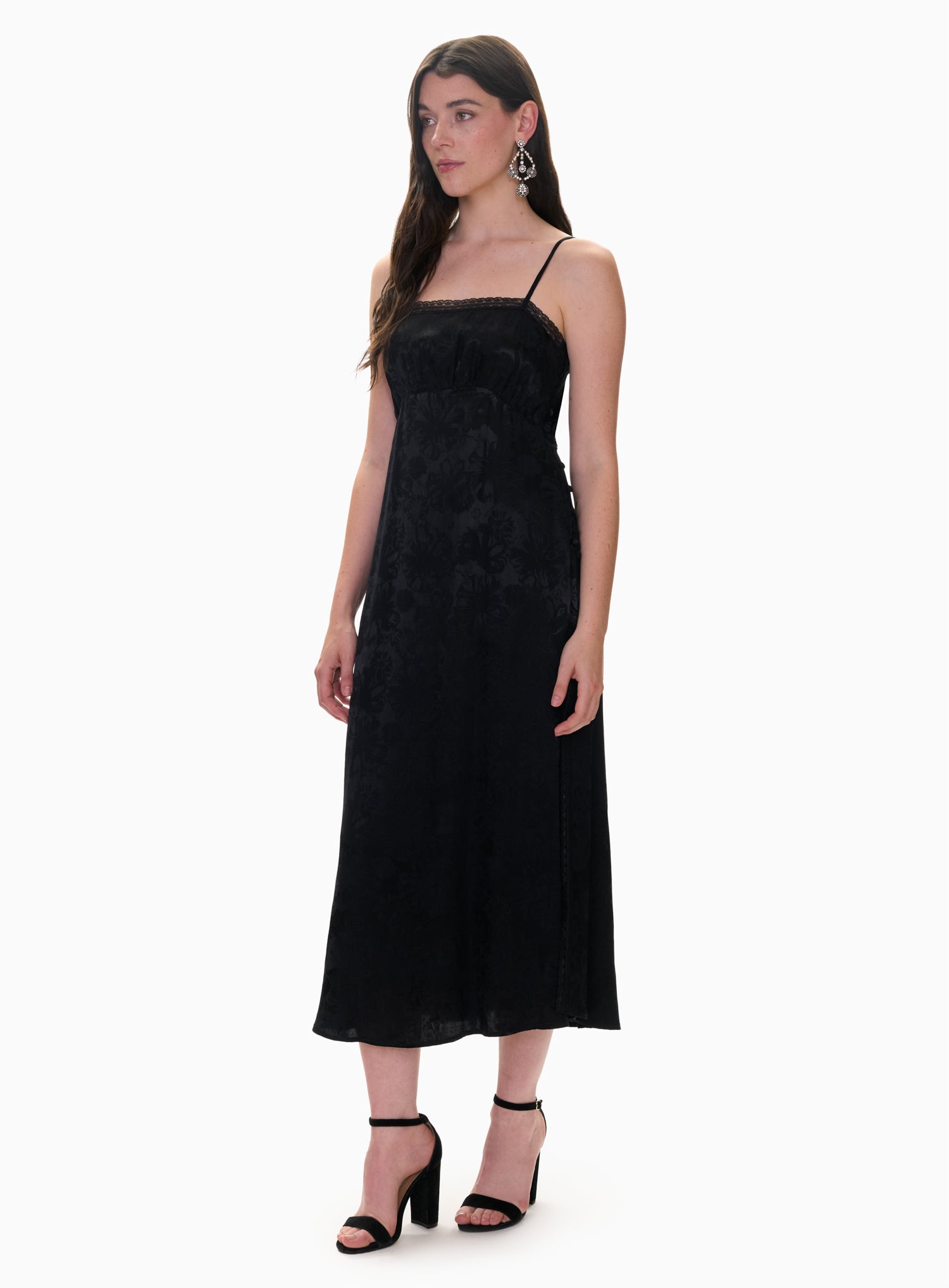  Neveah Jacquard Cami Dress in Noir by Rebecca Taylor