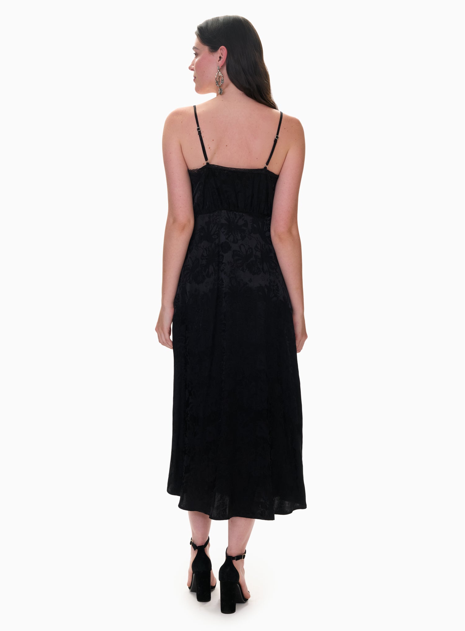 Neveah Jacquard Cami Dress in Noir by Rebecca Taylor
