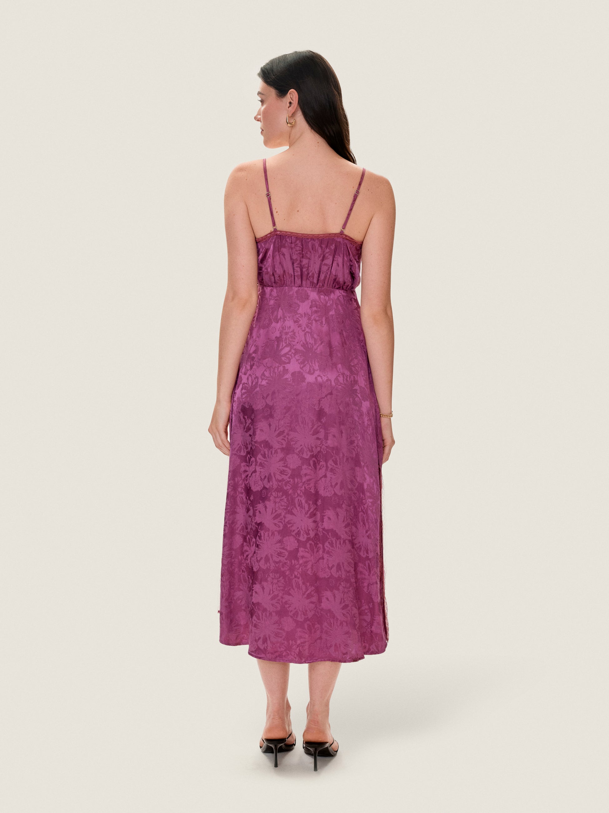  Neveah Jacquard Cami Dress in Plum by Rebecca Taylor