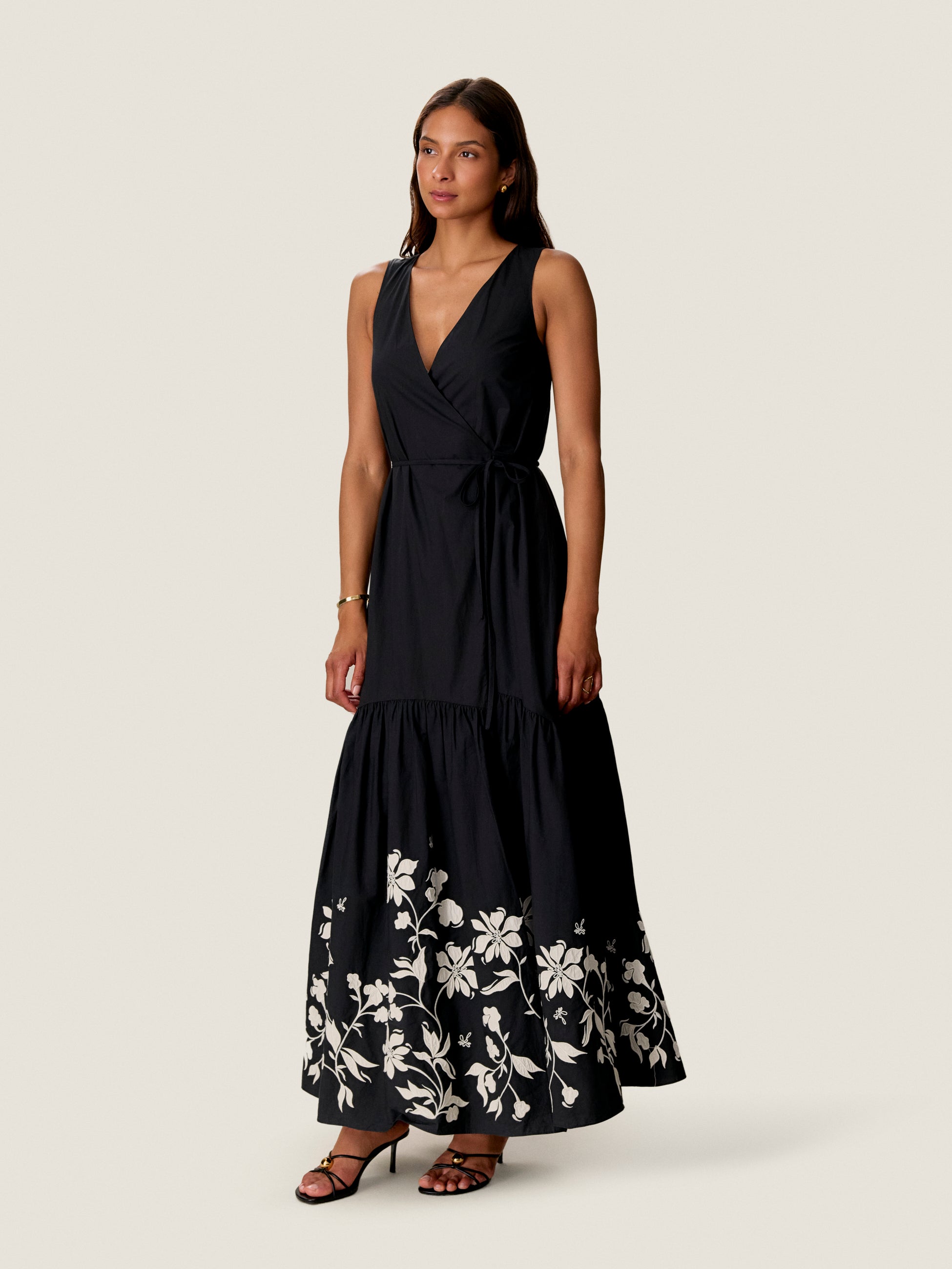  Quinn Applique Dress in Noir by Rebecca Taylor