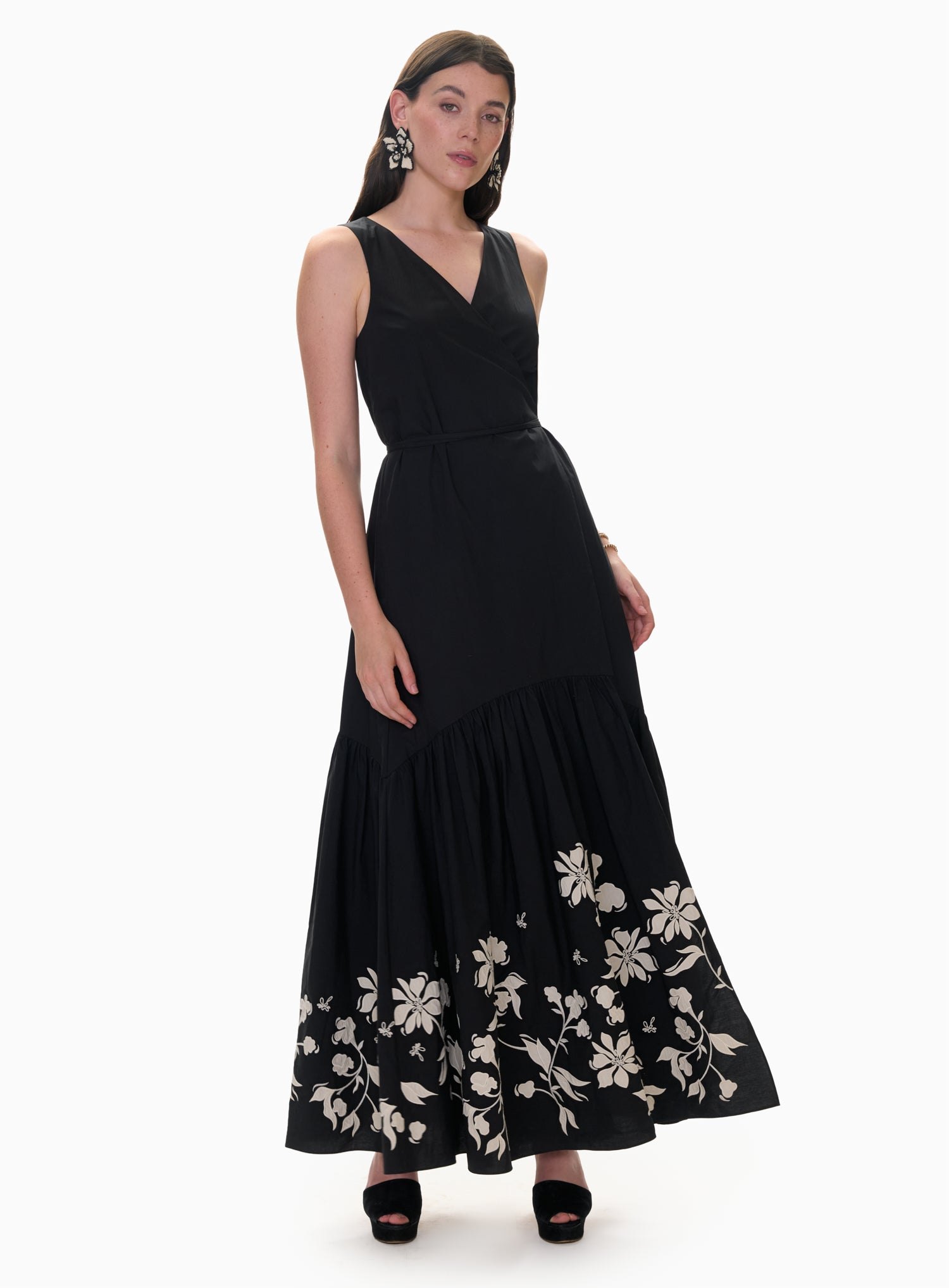  Quinn Applique Dress in Noir by Rebecca Taylor