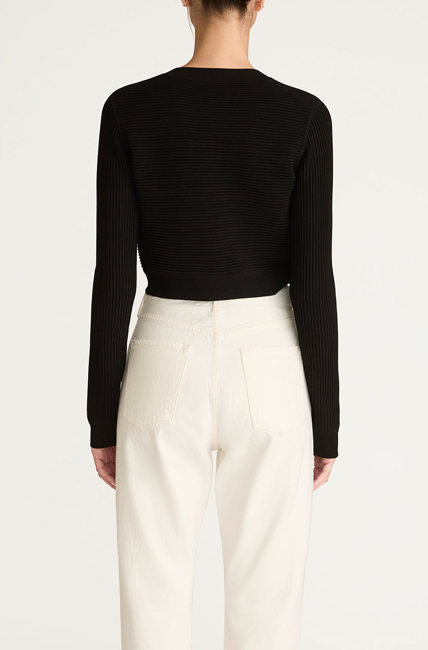  Ottoman Cardigan in Black by Rebecca Taylor
