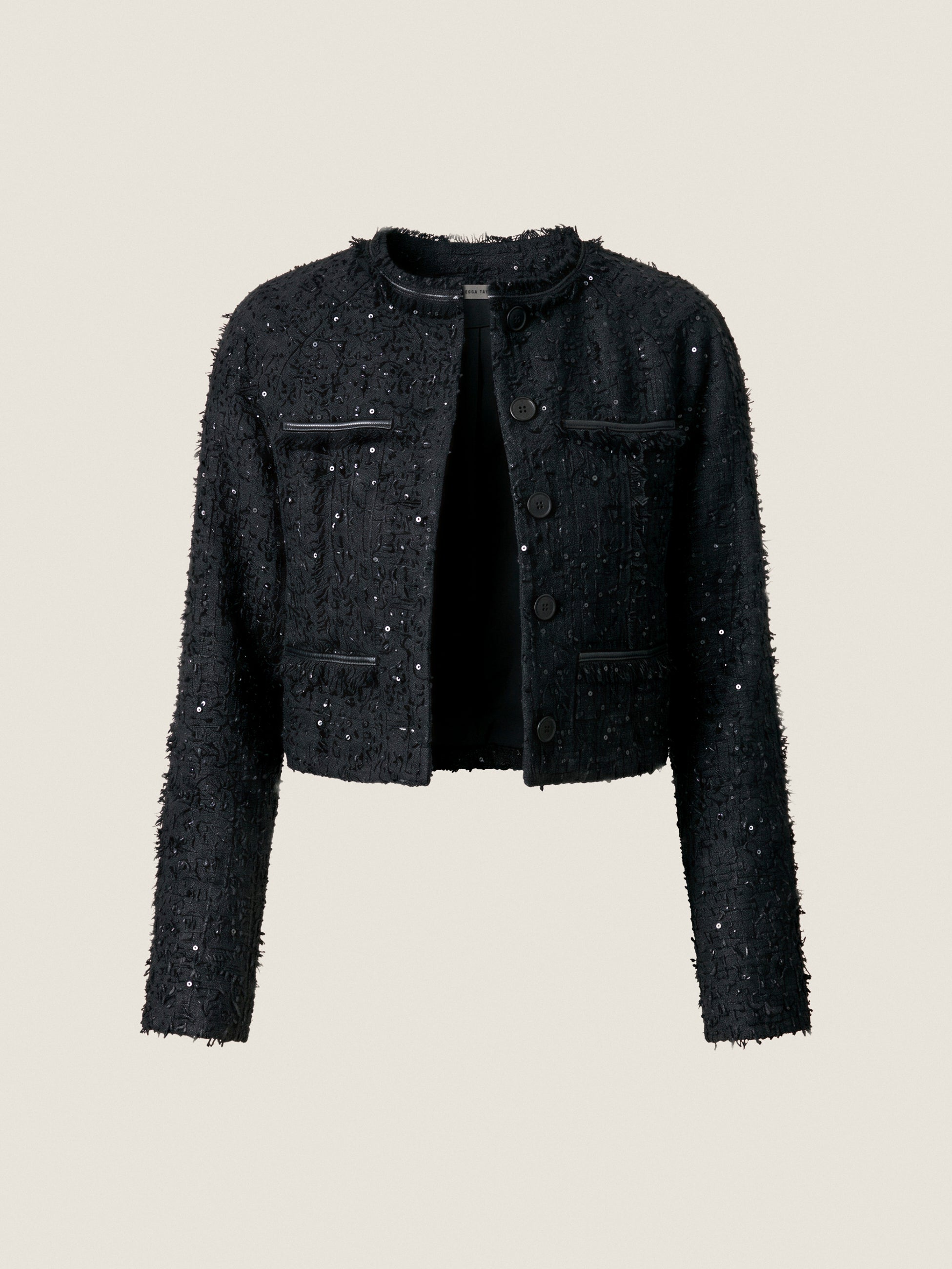  Elle Tweed Jacket in Noir by Rebecca Taylor