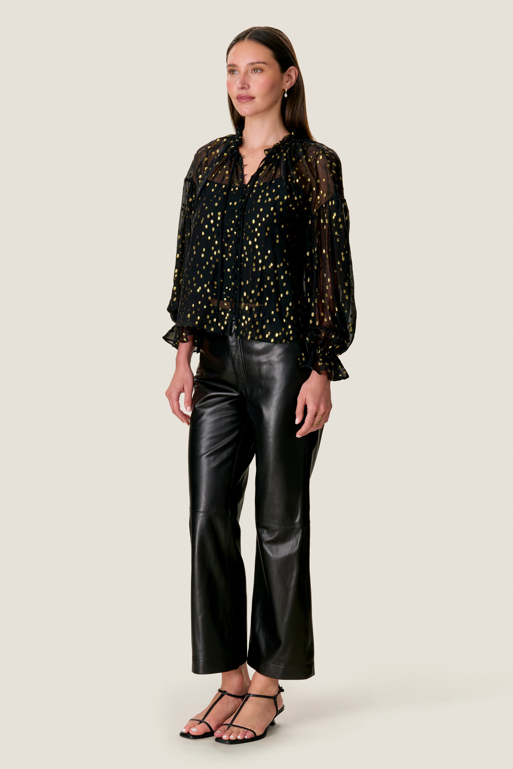 Tiana Metallic Dot Longsleeve Top