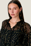 Tiana Metallic Dot Longsleeve Top