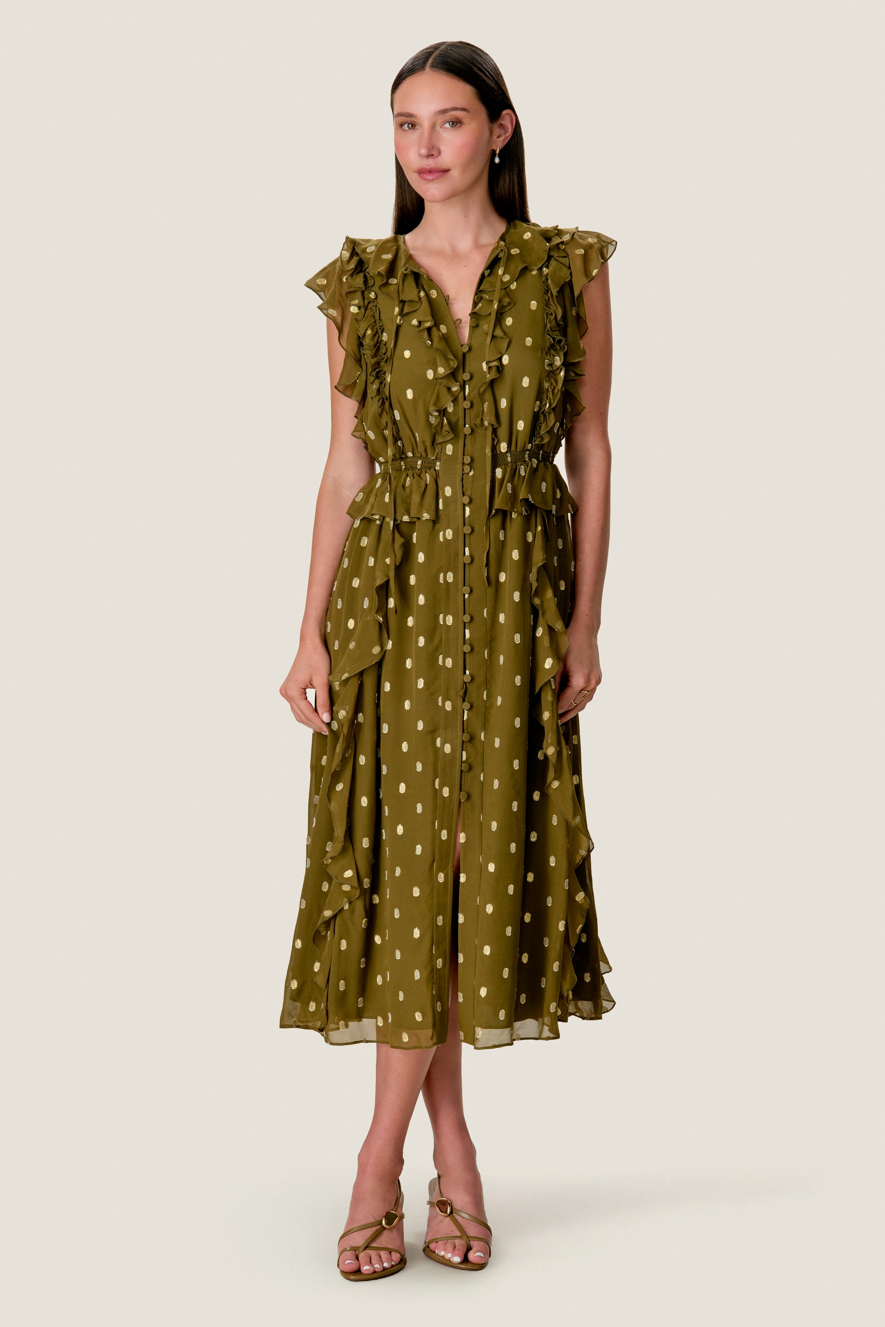 Kinley Metallic Dot Dress