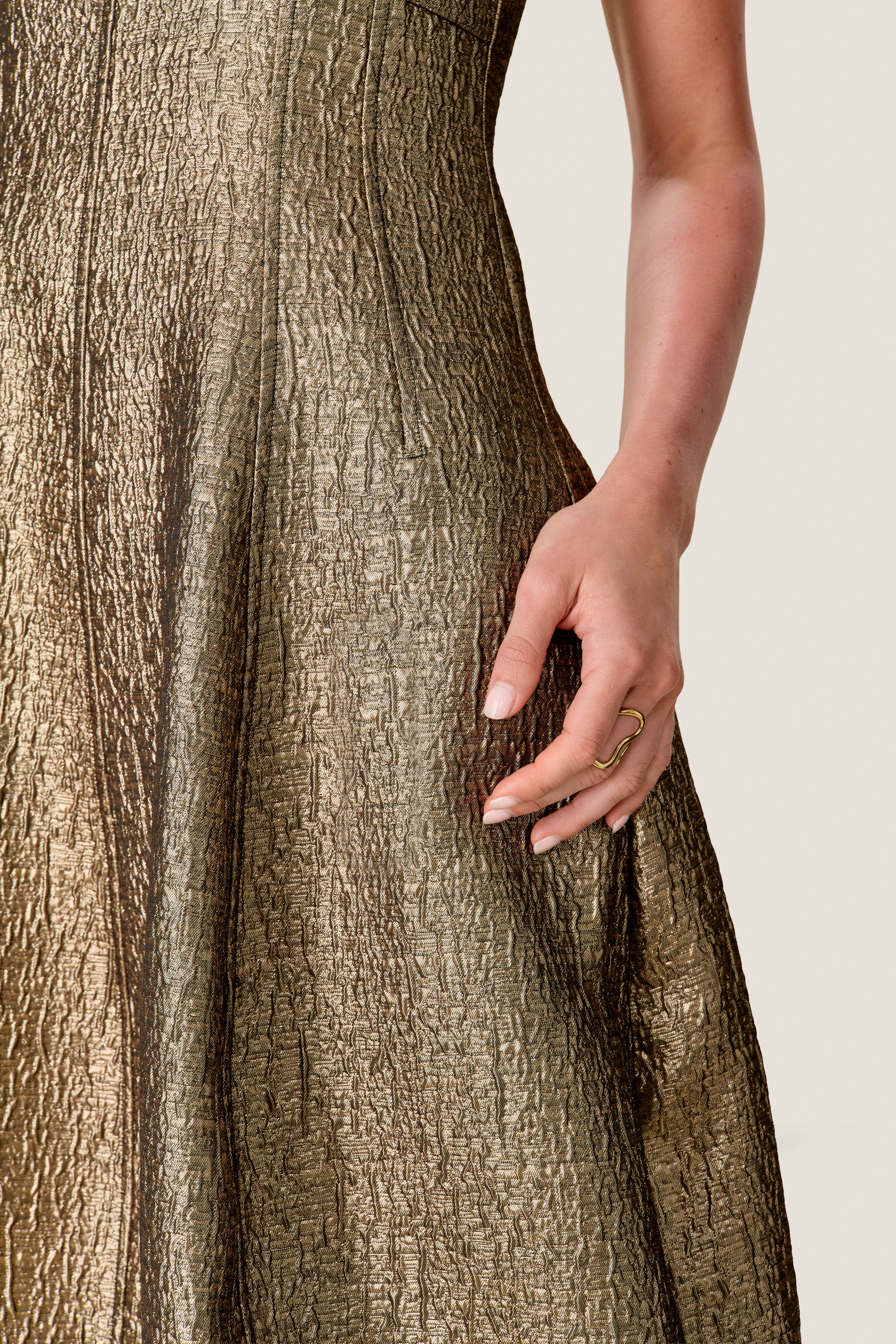  Amelia Tulip Dress in Gold by Rebecca Taylor