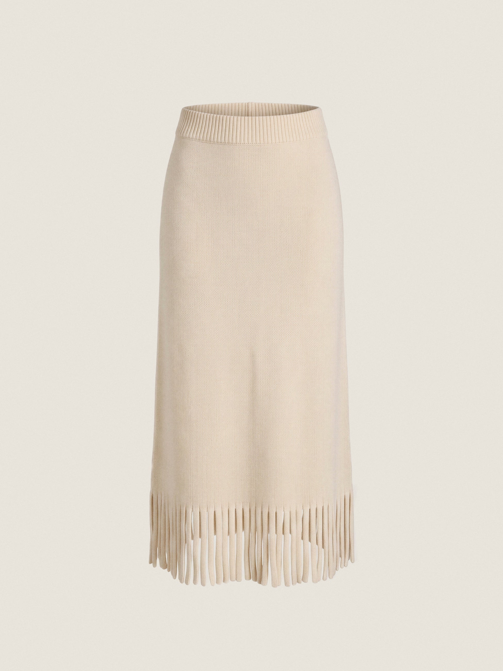  Emelia Fringe Sweater Skirt in Alabaster by Rebecca Taylor