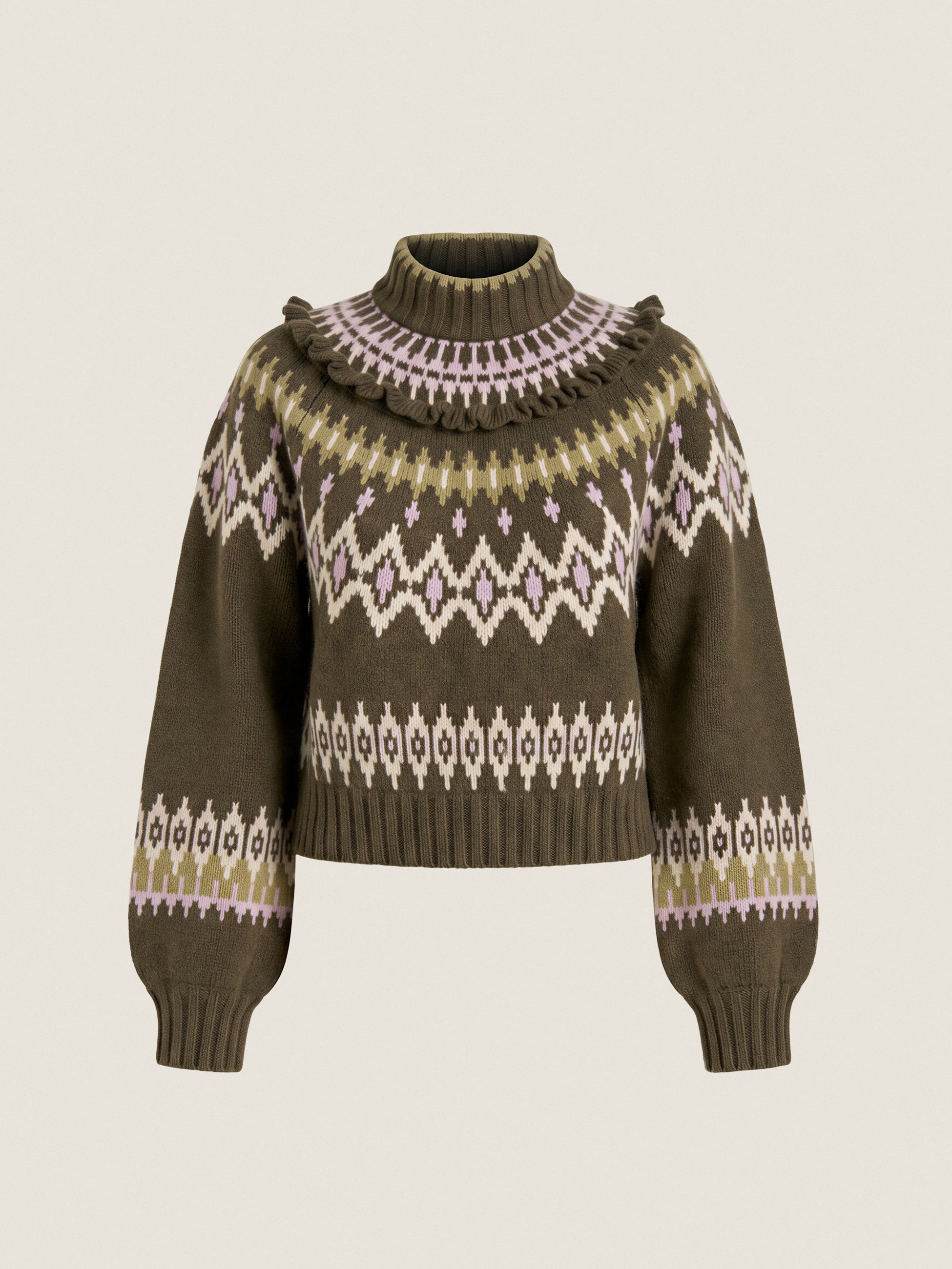  Allie Fair Isle Sweater in Olive Fair Isle by Rebecca Taylor