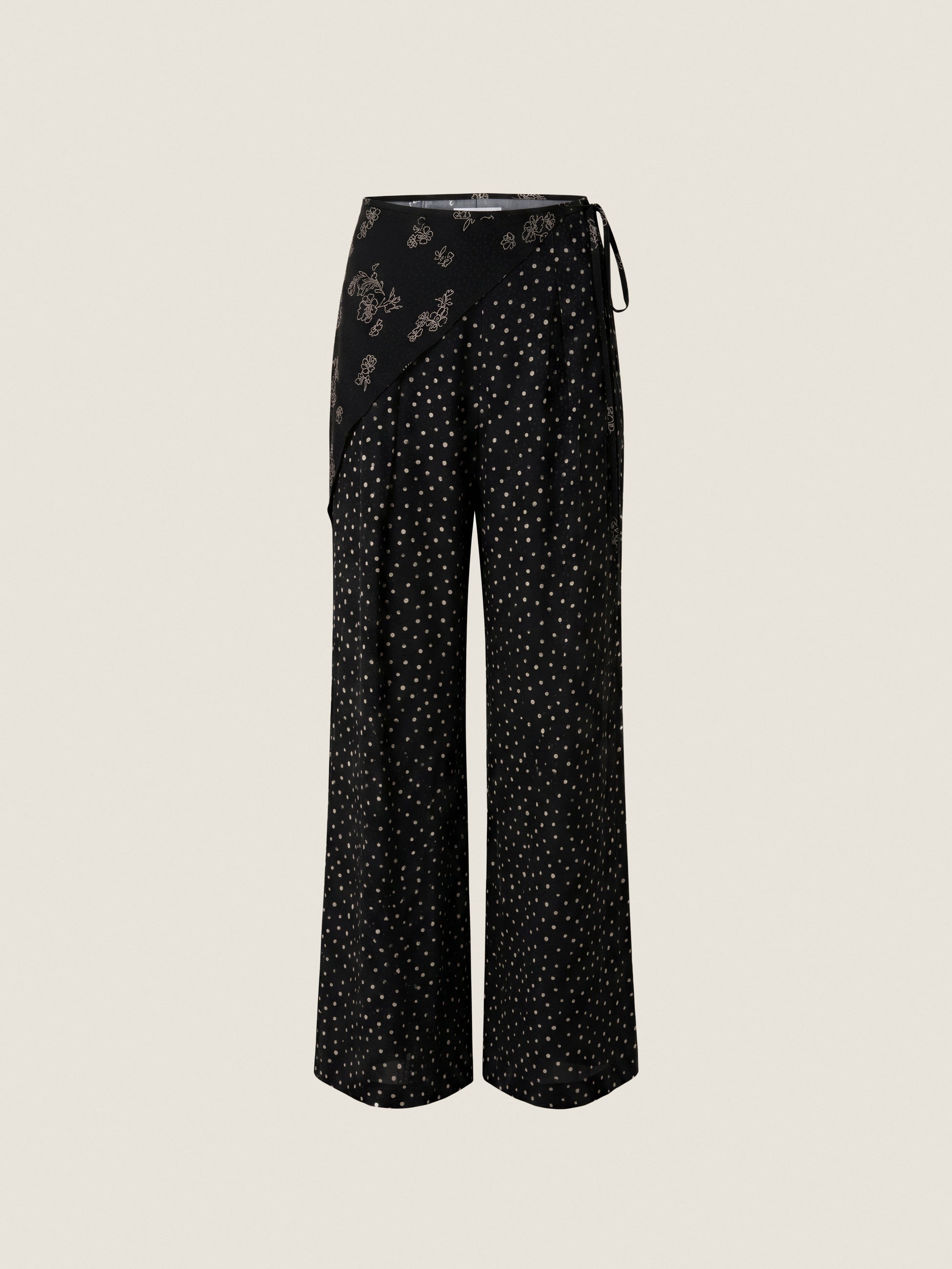  Lauren Wrap Pants in Noir Multi by Rebecca Taylor