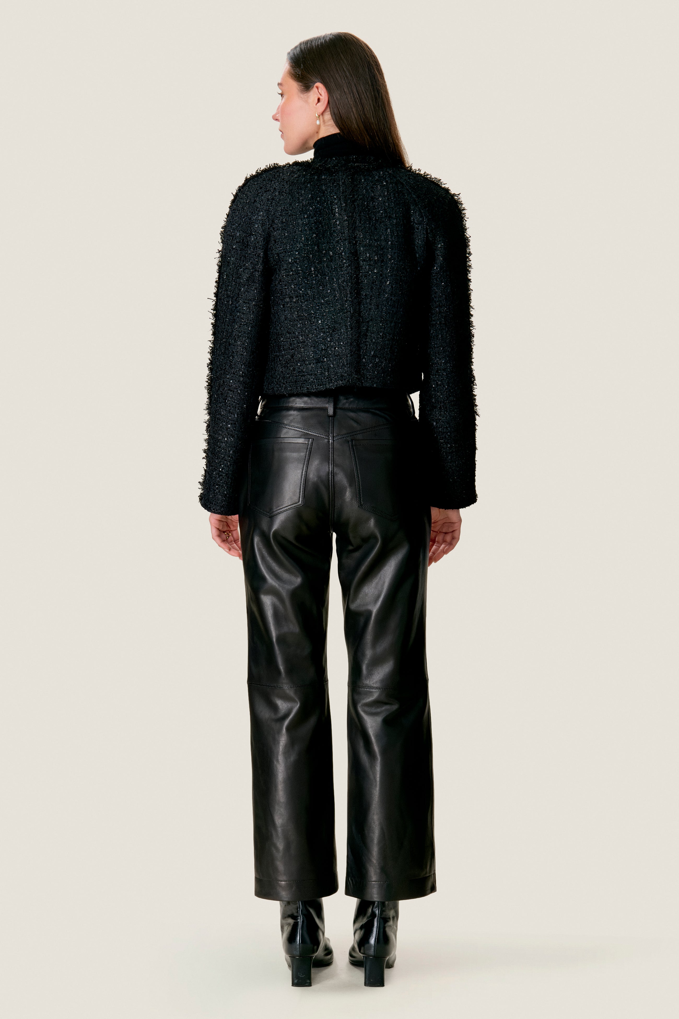  Elle Tweed Jacket in Noir by Rebecca Taylor