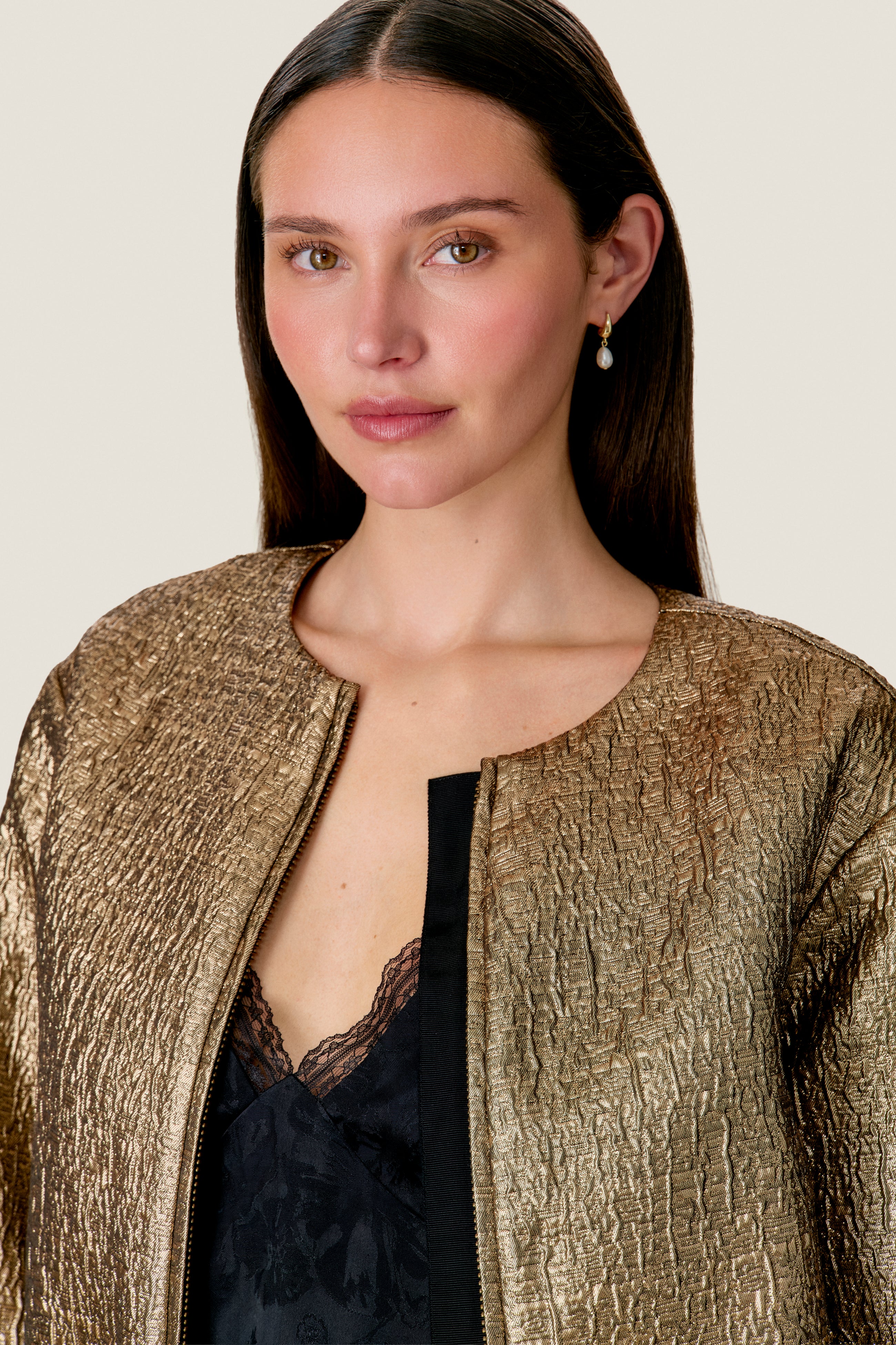  Kate Bubble Jacket in Gold by Rebecca Taylor